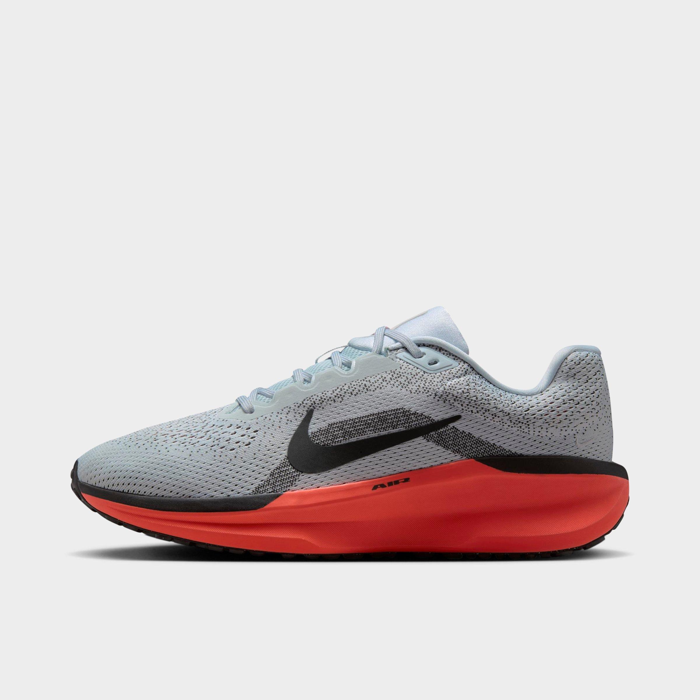 Nike Men's Winflo 11 Running Shoes in Pure Platinum/Bright Crimson/Vast Grey Size: 7.0