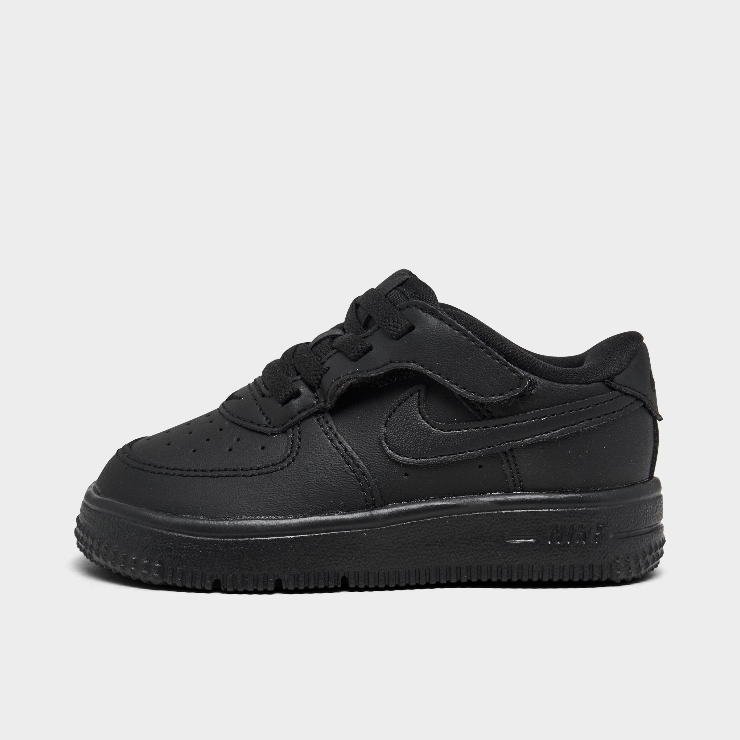 Nike Kids Toddler Force 1 Low EasyOn Stretch Lace Casual Shoes (4C-7C) in Black-BLACK Size: 4.0