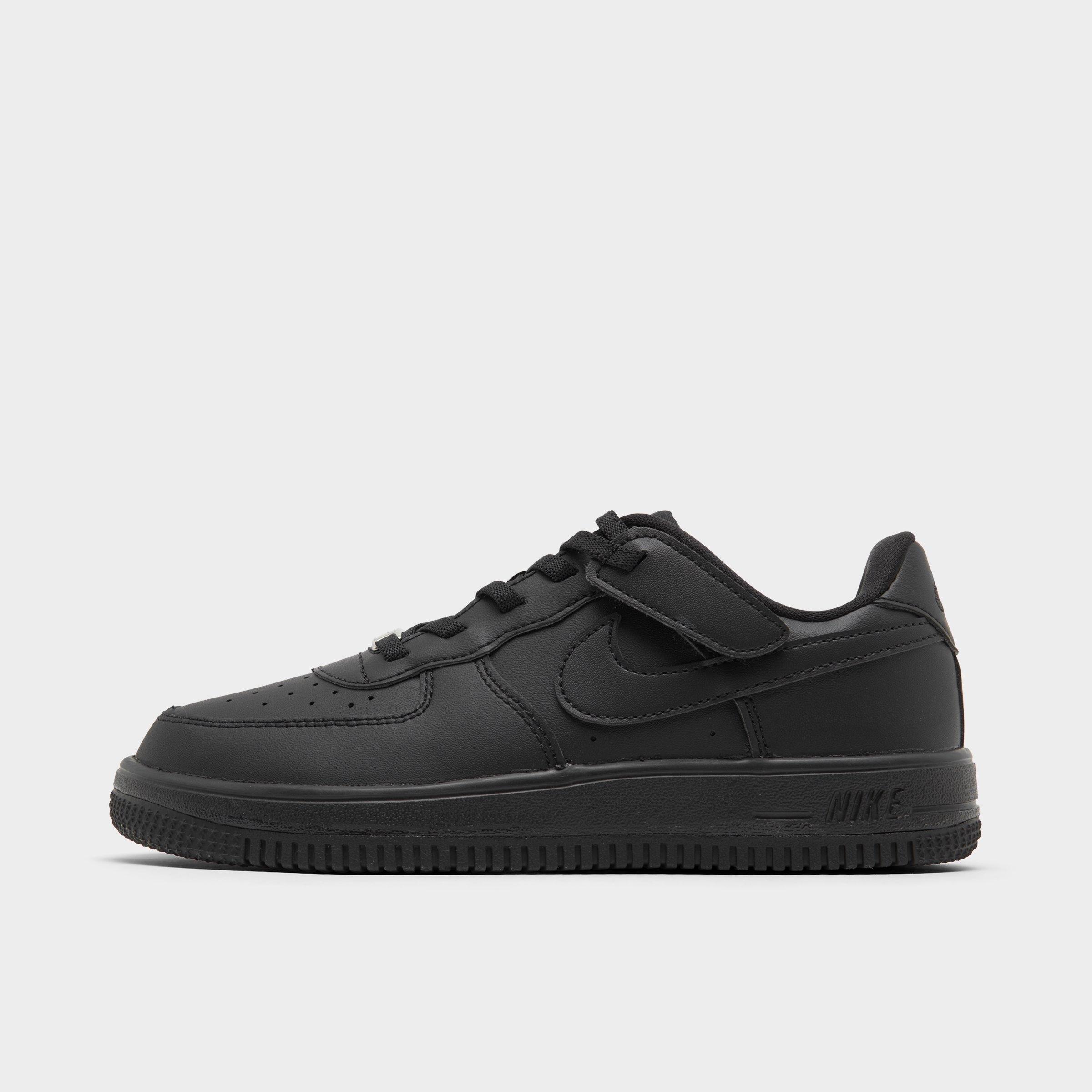 Nike Little Kids Force 1 Low EasyOn Stretch Lace Casual Shoes (8C-3Y) in Black Size: 1.5