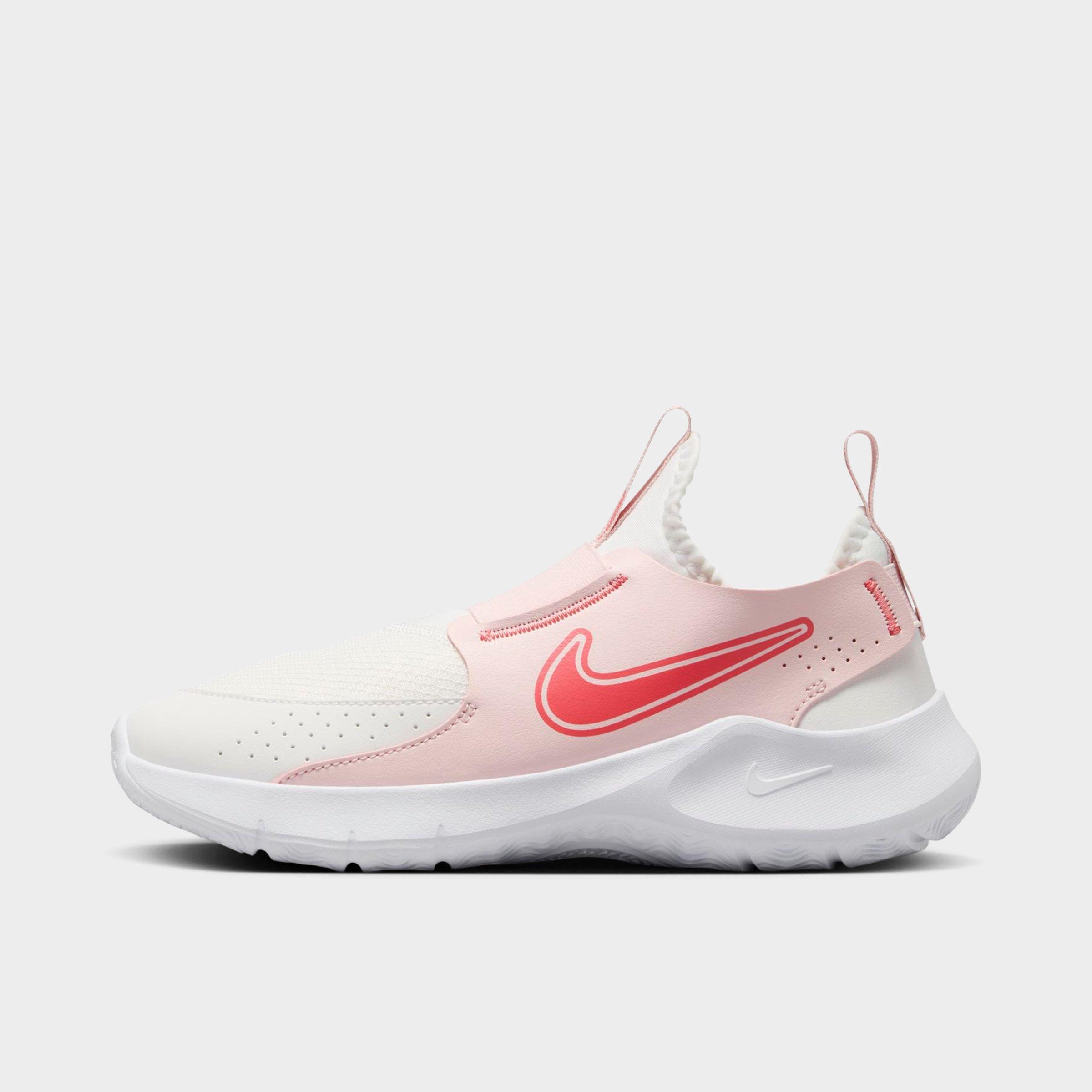 Nike Big Kids Flex Runner 3 Running Shoes in Summit White/Echo Pink/Magic Ember Size: 5.5