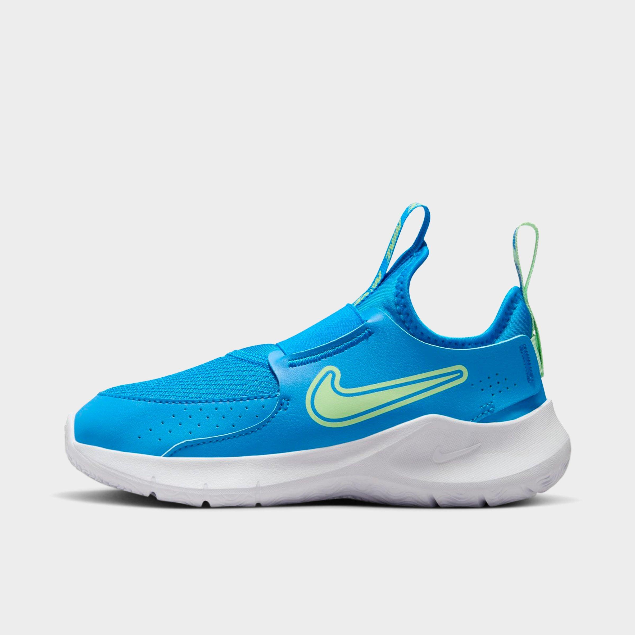 Nike Little Kids Flex Runner 3 Running Shoes in Photo Blue/Vapor Green Size: 8