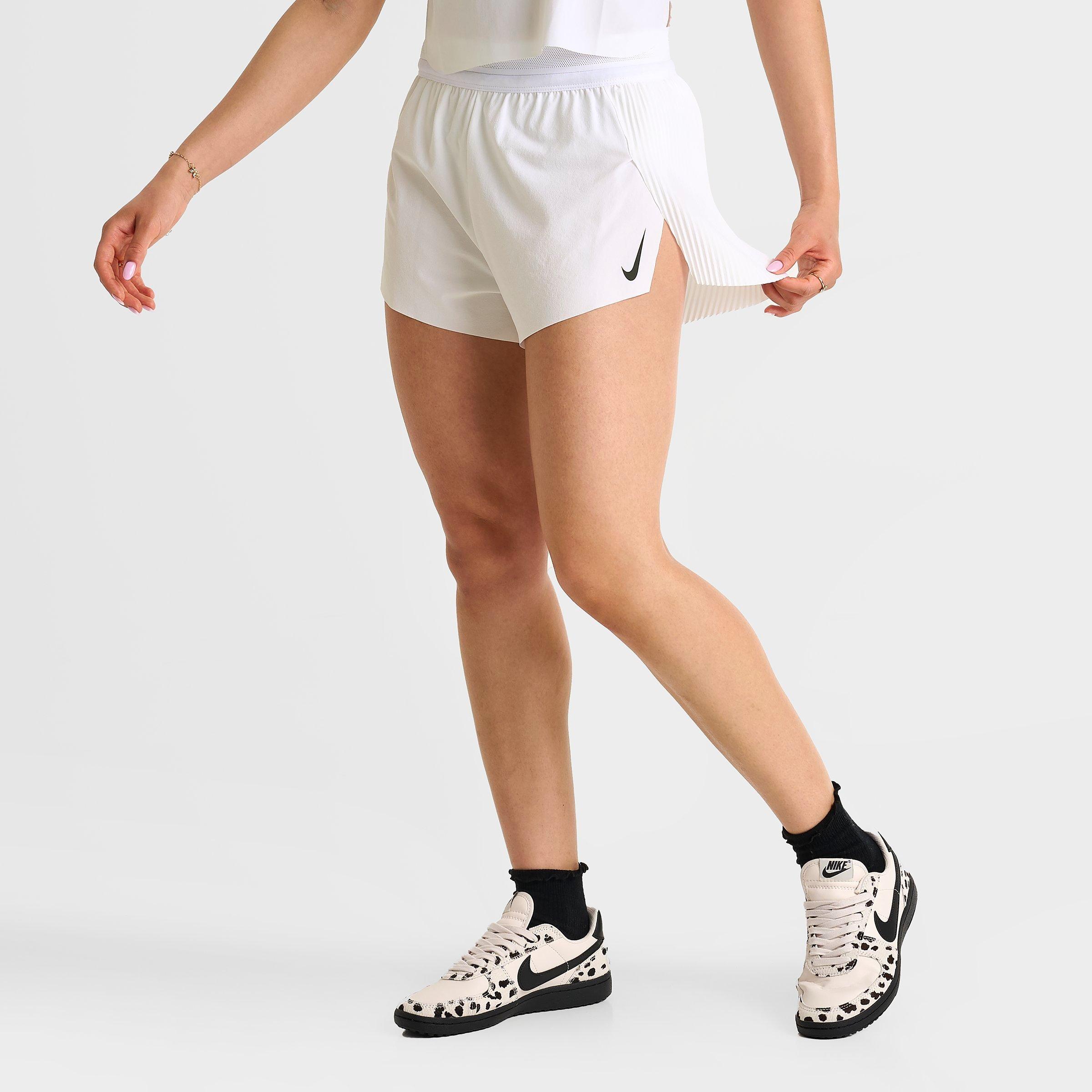 Nike Women's AeroSwift Dri-FIT ADV Mid-Rise 3 Inch Brief-Lined Shorts in WHITE/BLACK Size: XS