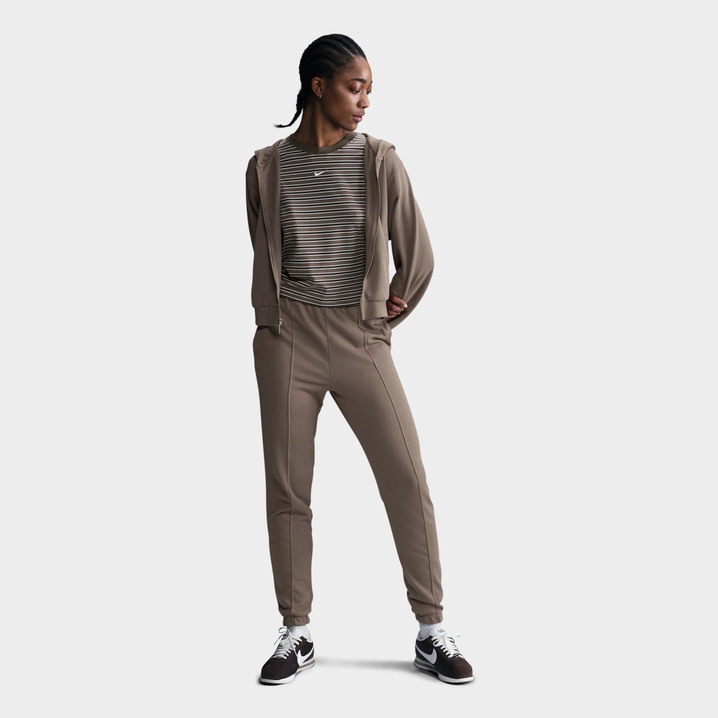 Nike Women's Sportswear Chill Slim High-Rise French Terry Sweatpants in MINK BROWN/MINK BROW Size: Small