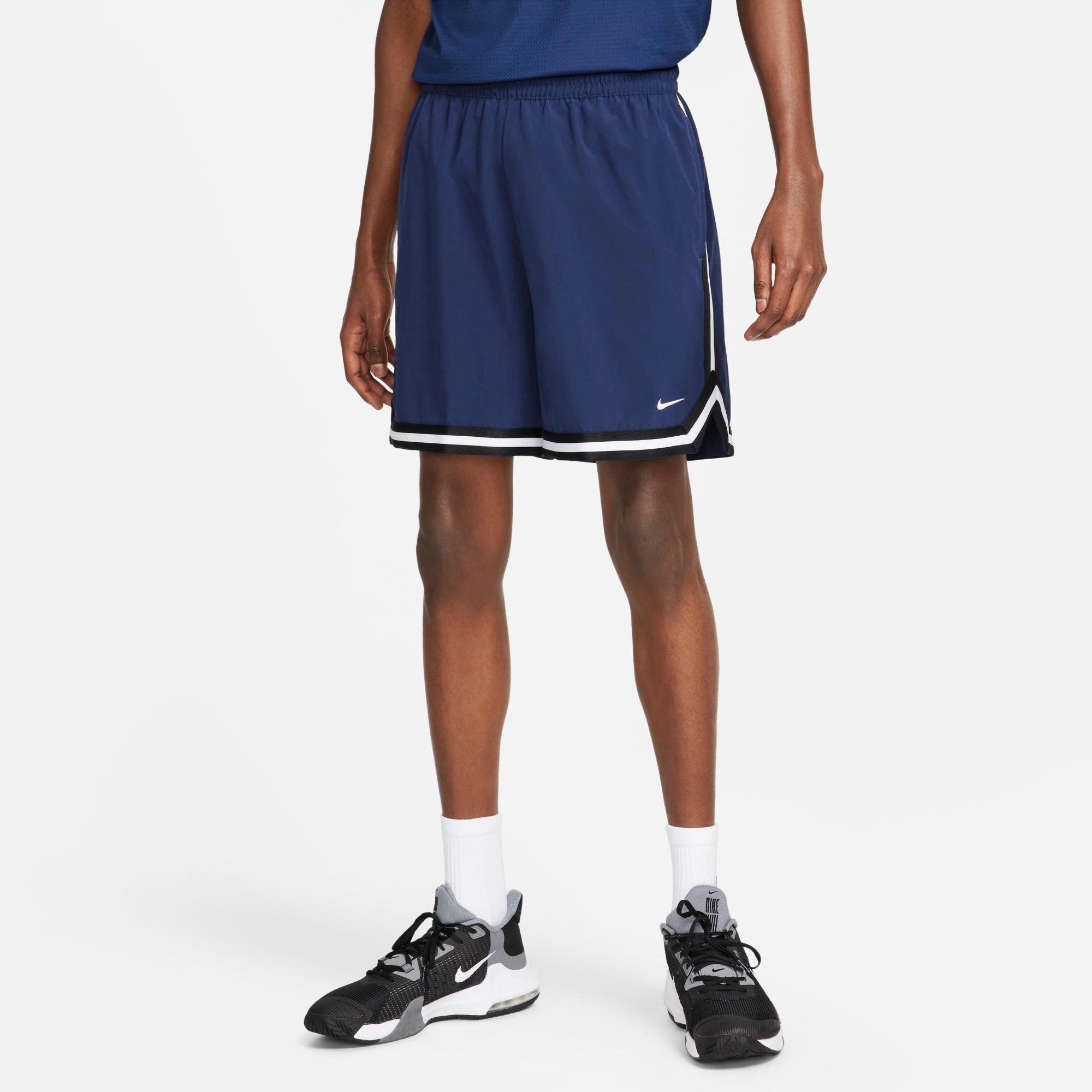 Nike Men's Dri-FIT DNA UV Woven 6" Basketball Shorts in Midnight Navy/Black/White Size: Small