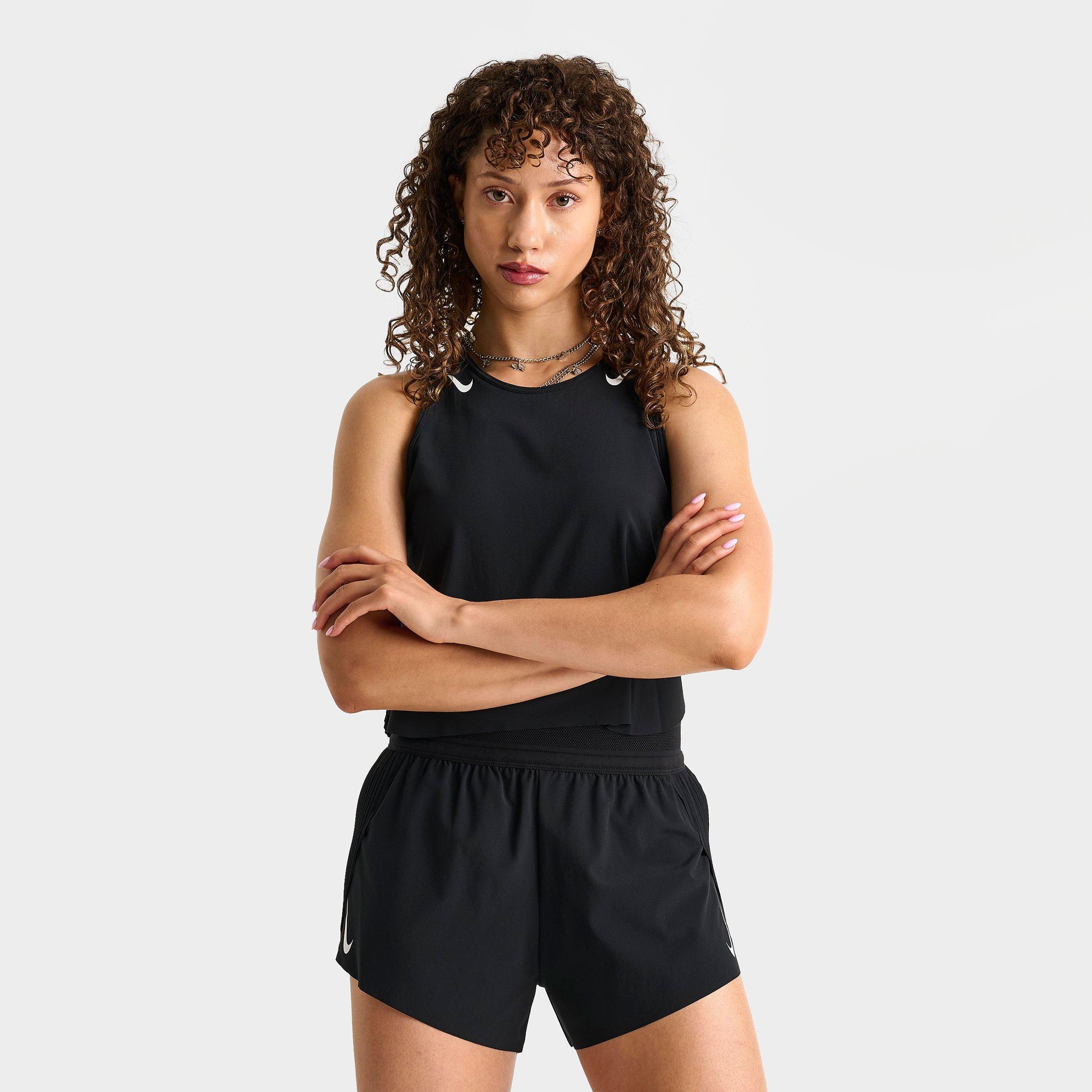 Nike Women's AeroSwift Dri-FIT ADV Crop Tank Top in Black/White Size: XS