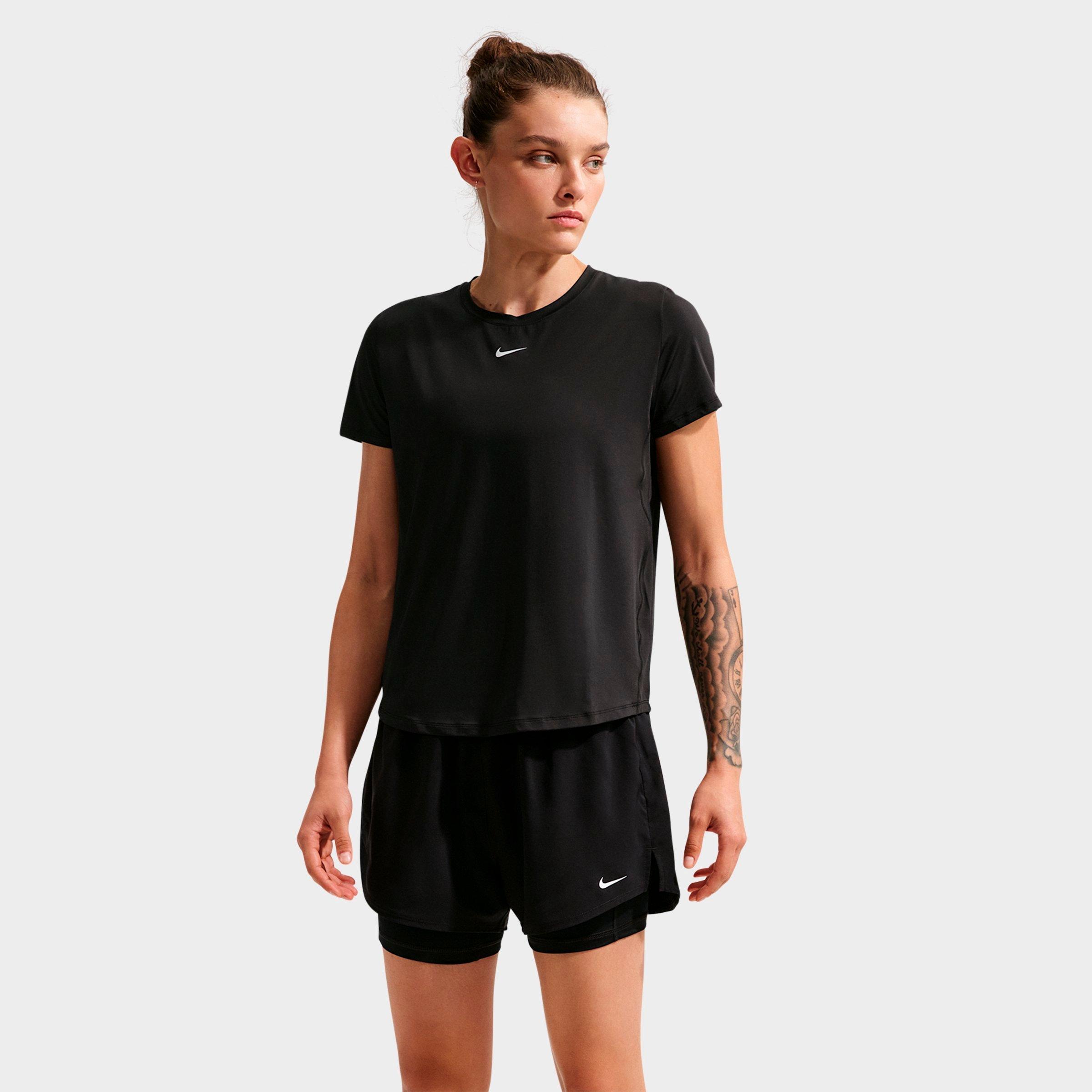 Nike Women's One Classic Dri-FIT Short-Sleeve T-Shirt in Black/White Size: Large