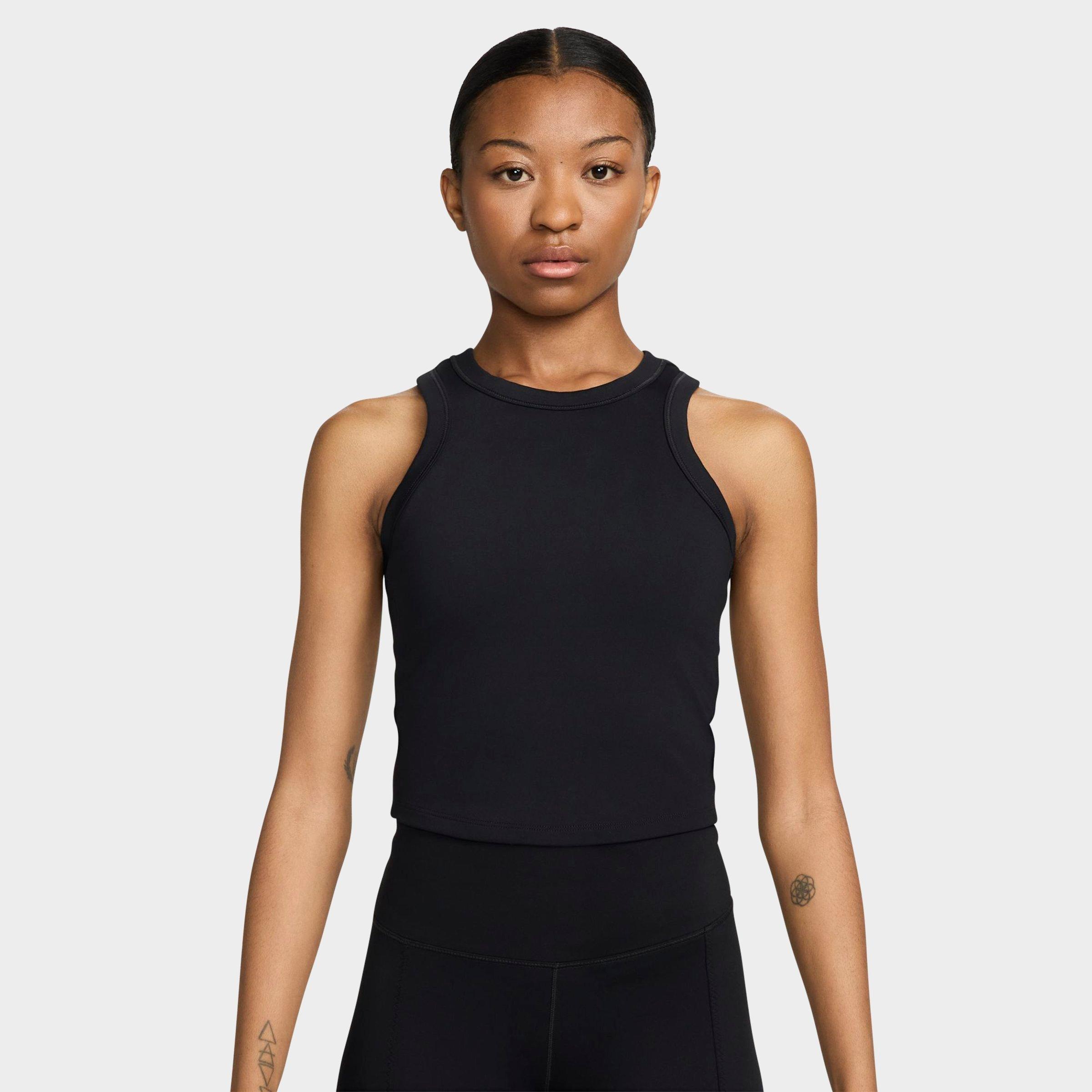 Nike Women's One Dri-FIT Cropped Tank Top in Black Size: 2XS