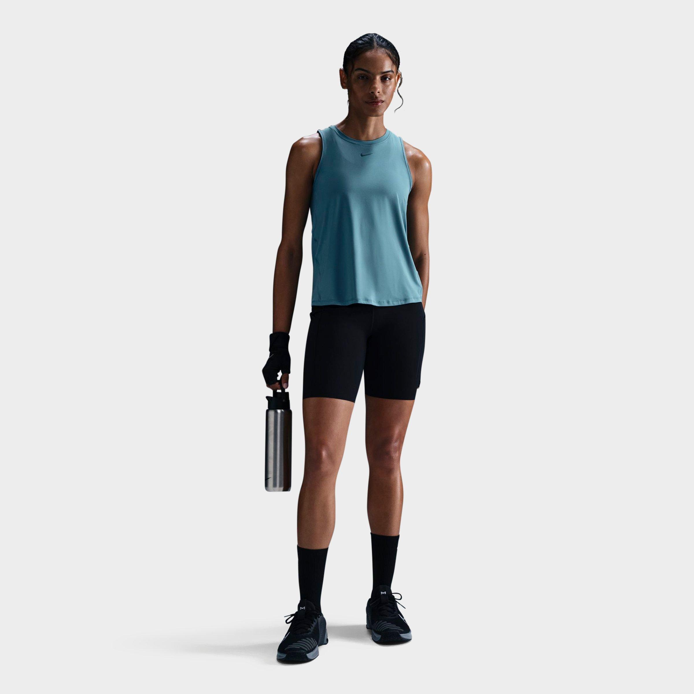 Nike Women's One Classic Dri-FIT Cropped Tank Top in SMOKEY BLUE/BLACK Size: XS