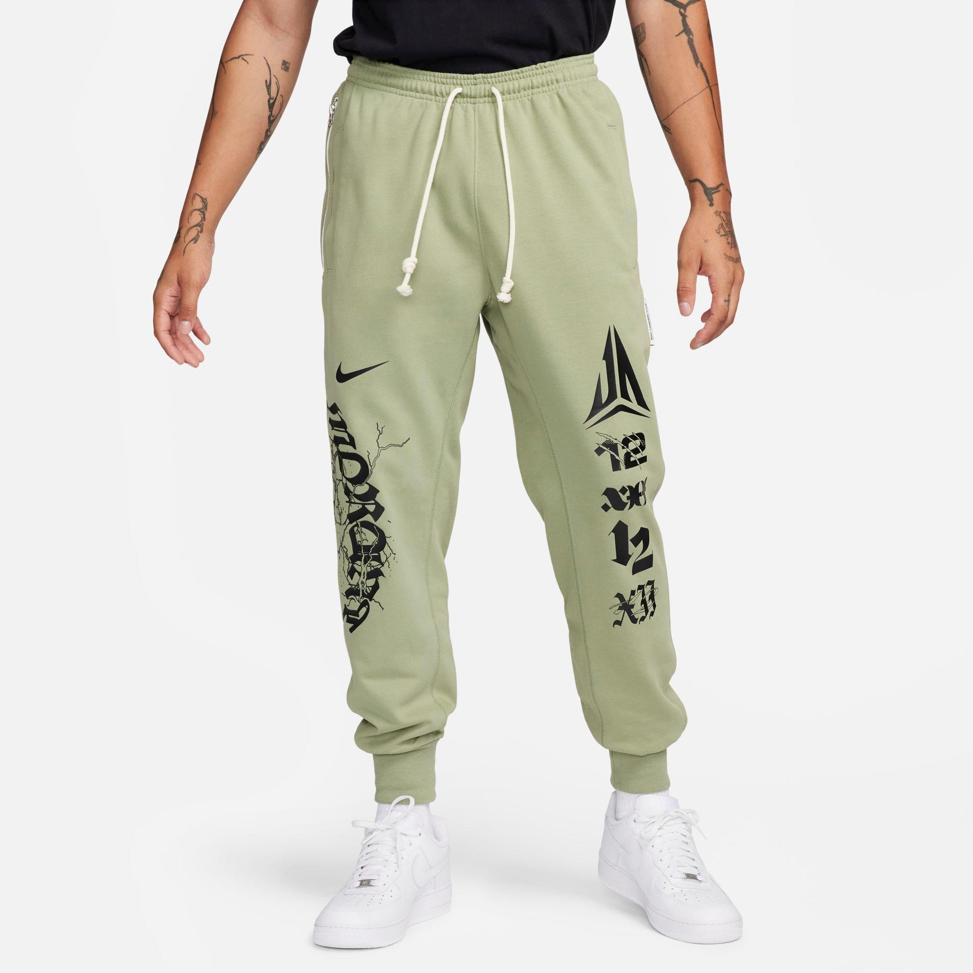 Nike Men's Standard Issue Ja Logo Dri-FIT Jogger Basketball Pants in Oil Green/Black Size: Large