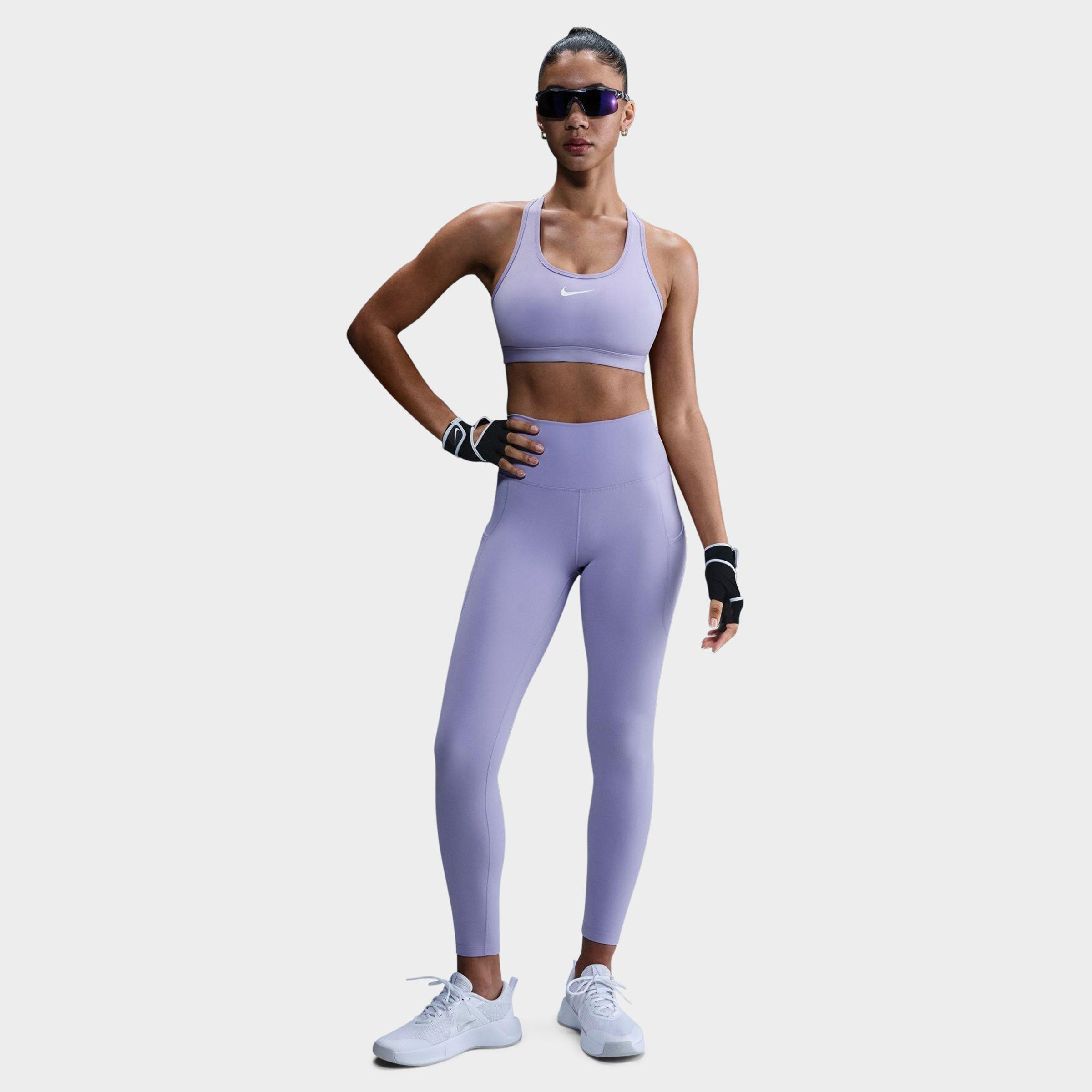 Nike Women's One Dri-FIT High-Rise 7/8 Training Tights in LILAC ICE/BLACK Size: XS