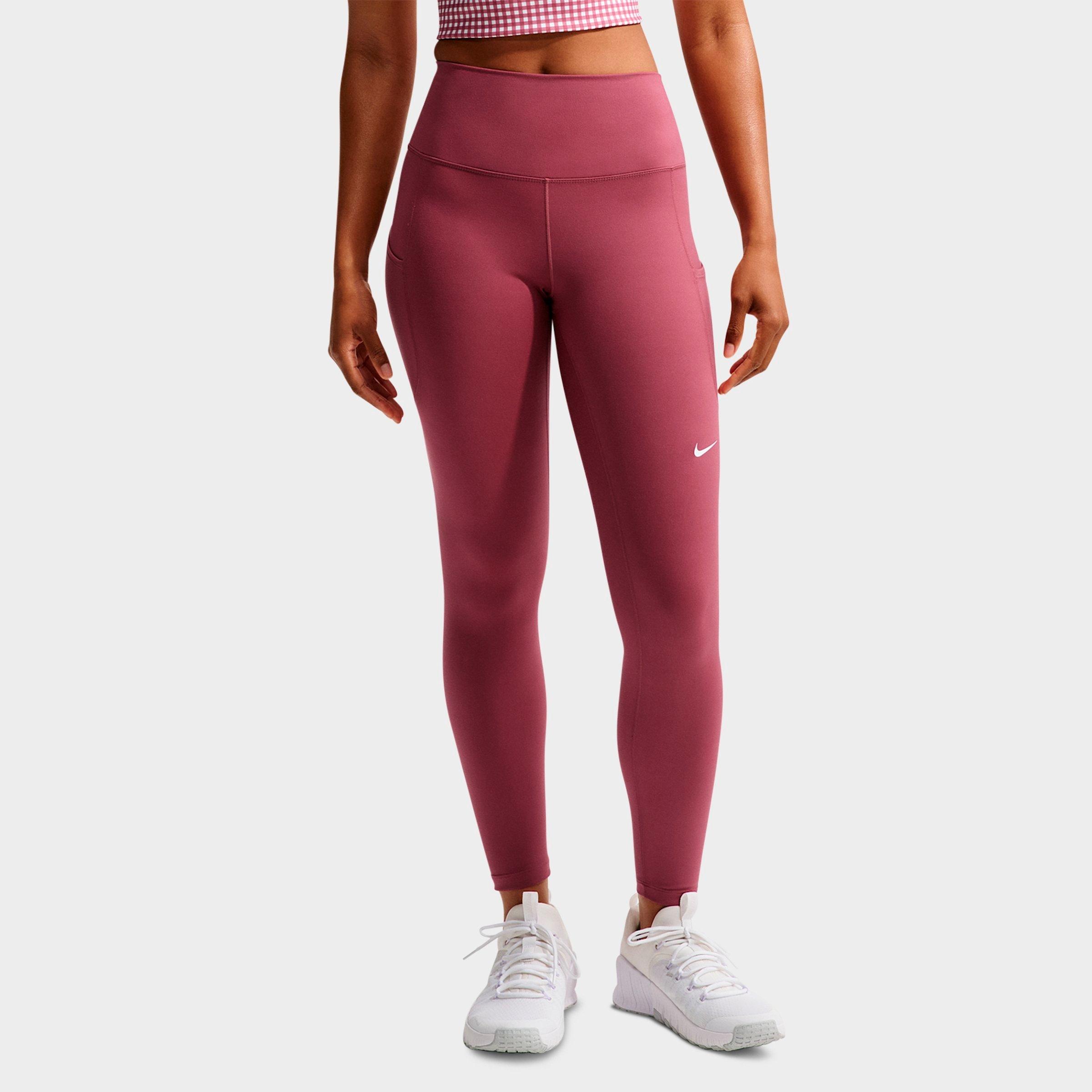Nike Women's One Dri-FIT High-Rise 7/8 Training Tights in Pink Smoke/White Size: Large