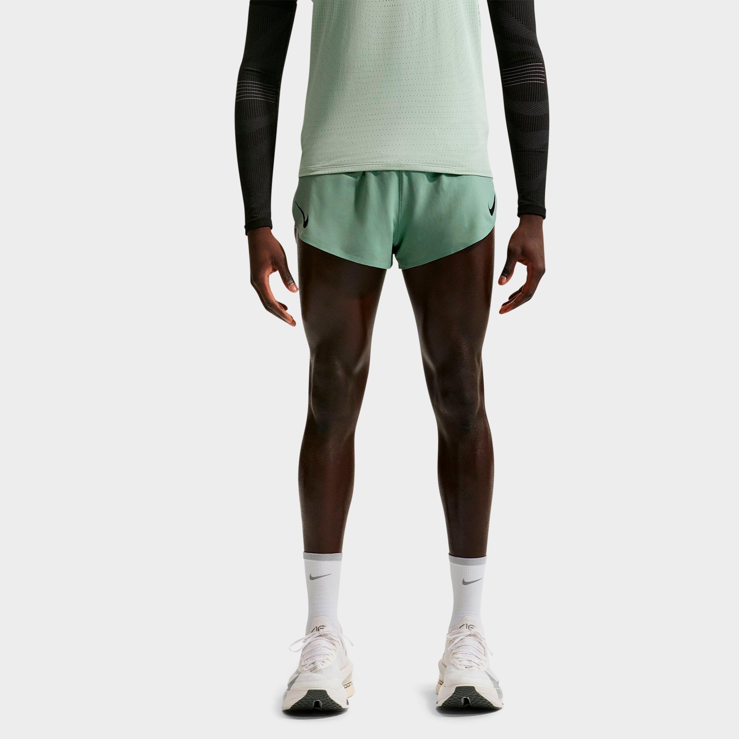 Nike Men's AeroSwift Dri-FIT ADV 2" Brief-Lined Running Shorts in Steam/Black Size: Large