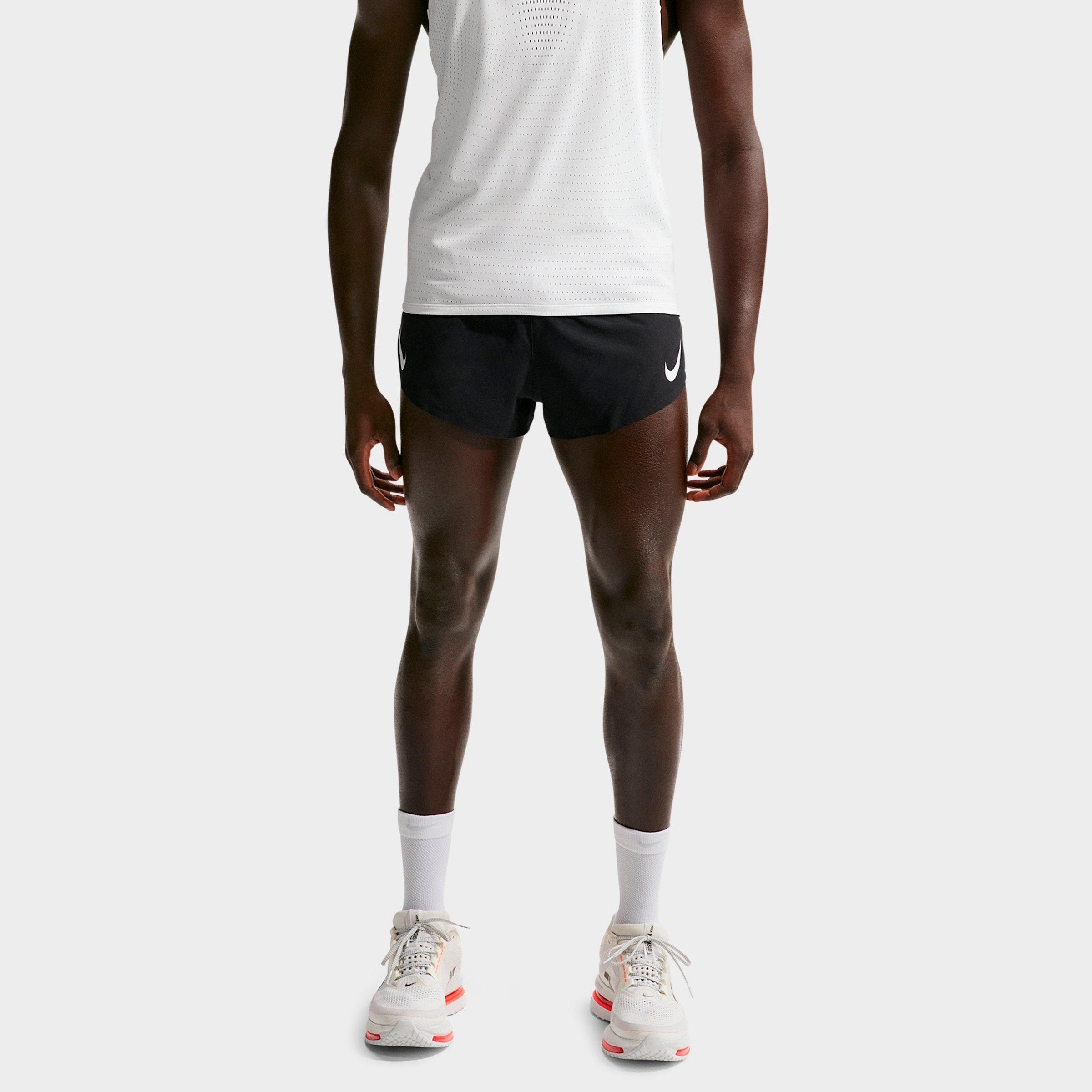 Nike Men's AeroSwift Dri-FIT ADV 2" Brief-Lined Running Shorts in Black/Summit White Size: XL