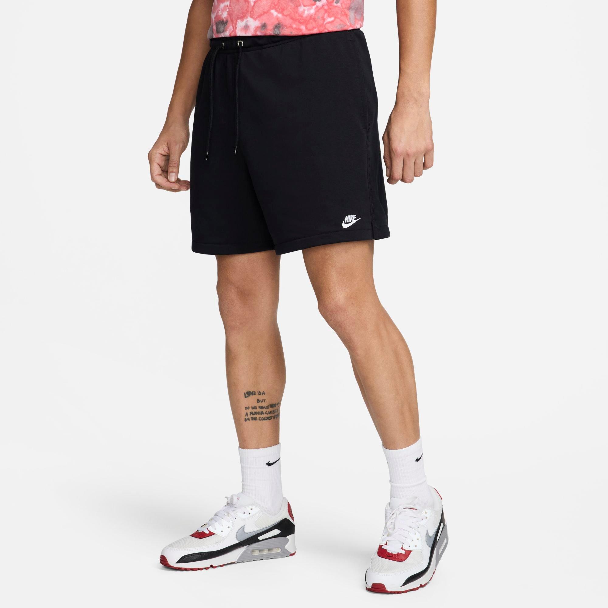 Nike Men's Club French Terry Flow Shorts in Black/White Size: XS