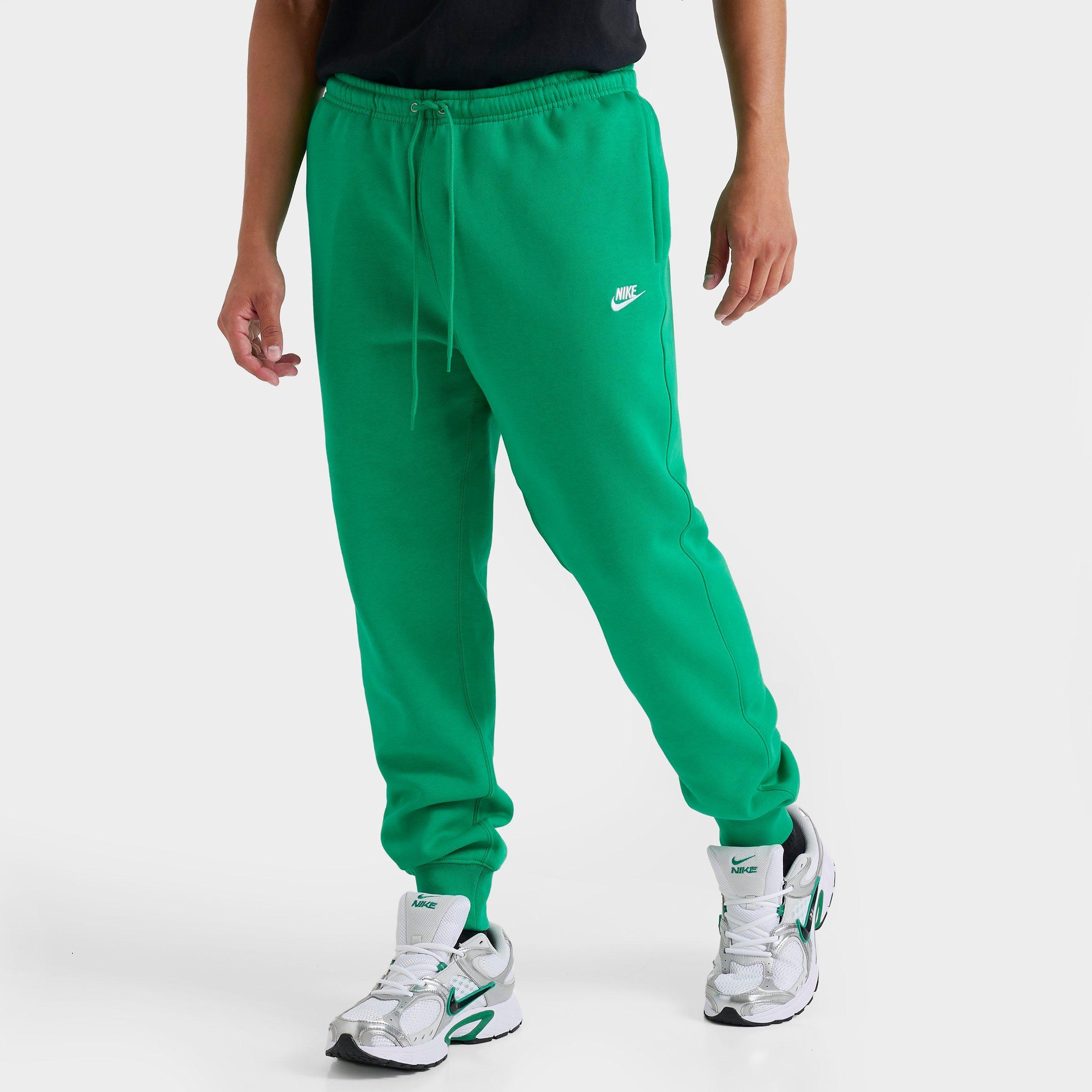 Nike Men's Club Fleece Premium Jogger Pants in Stadium Green/Stadium Green/White Size: XS