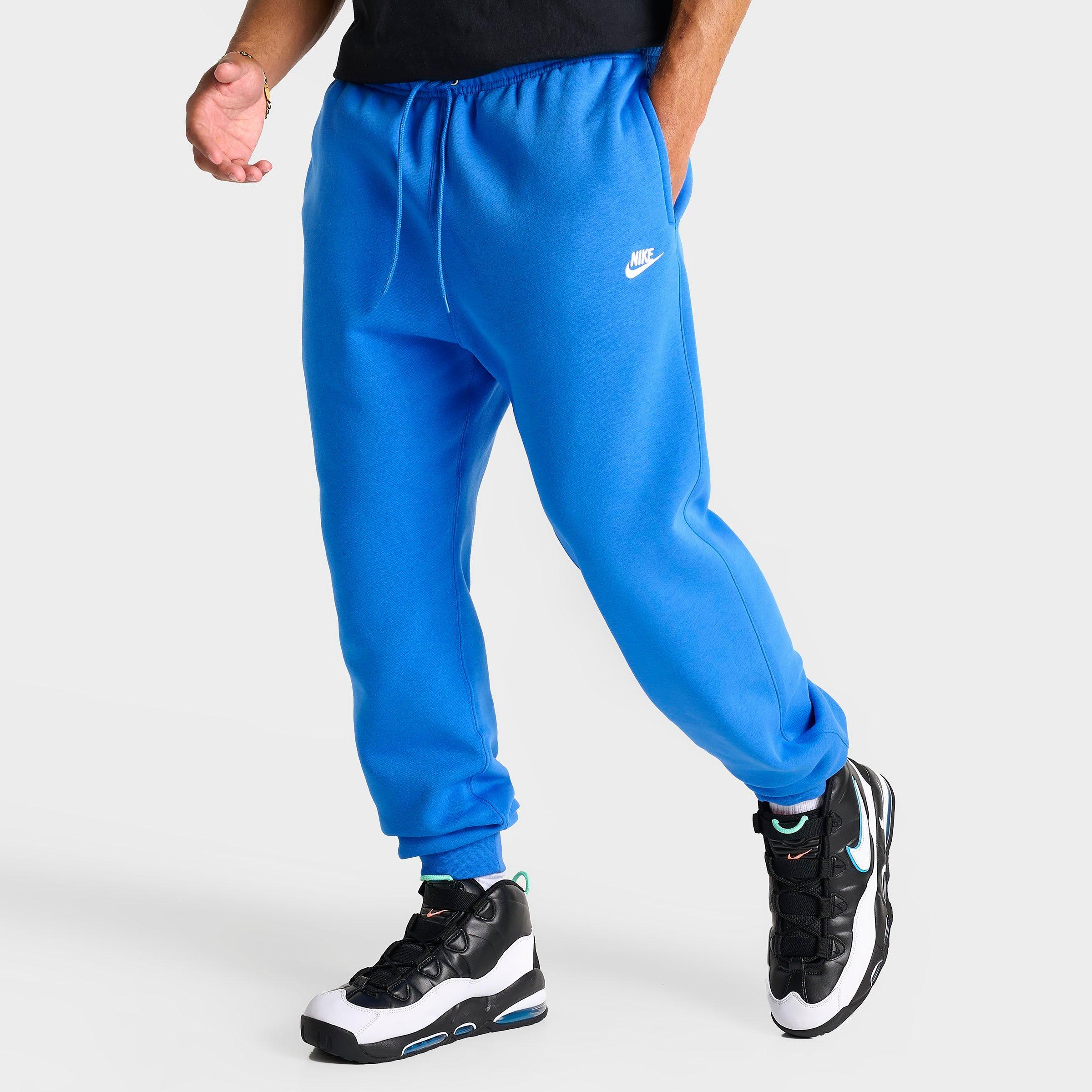Nike Men's Club Fleece Premium Jogger Pants in Light Photo Blue/Light Photo Blue/White Size: XS
