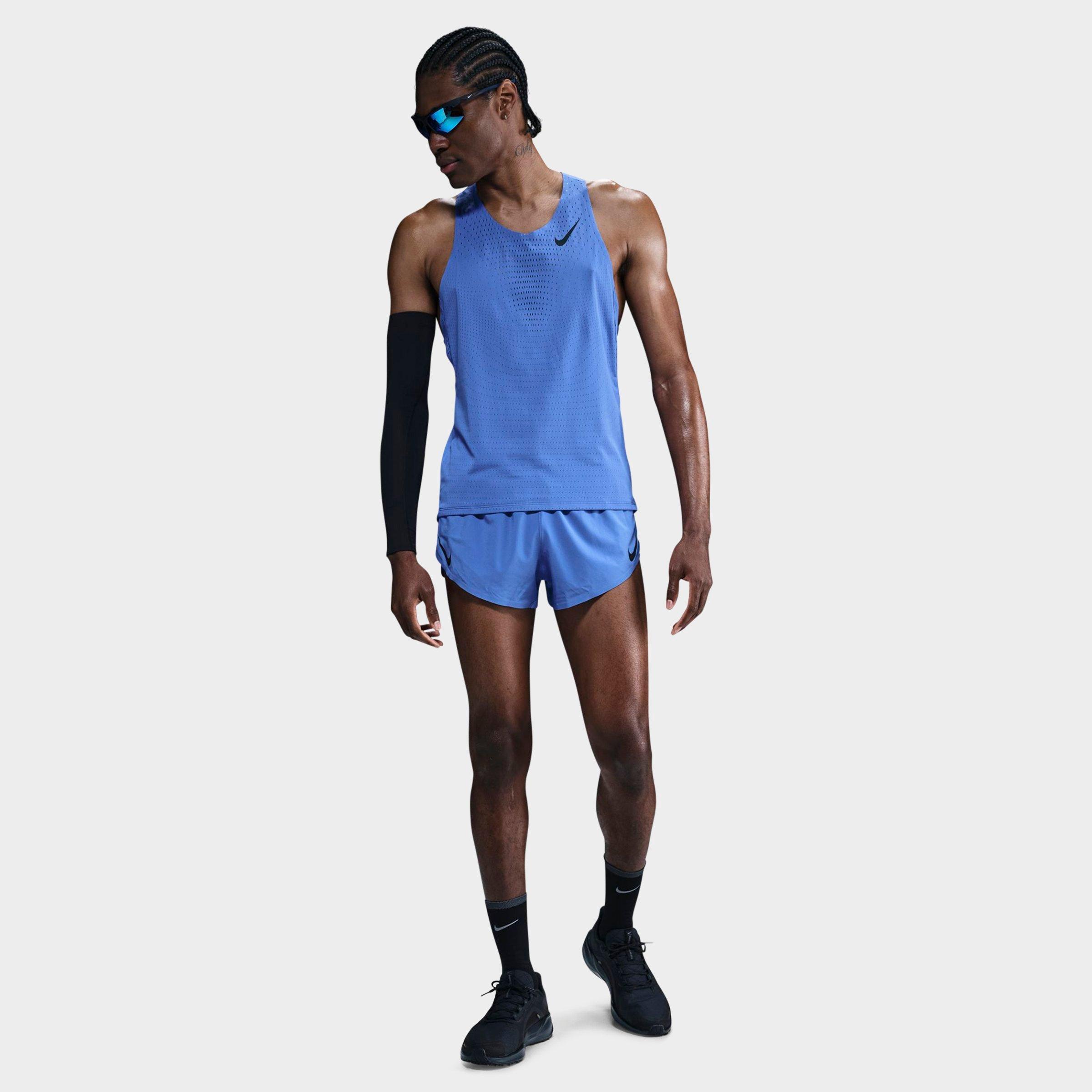 Nike Men's AeroSwift Dri-FIT ADV Running Tank Top in Comet Blue/Black Size: Small