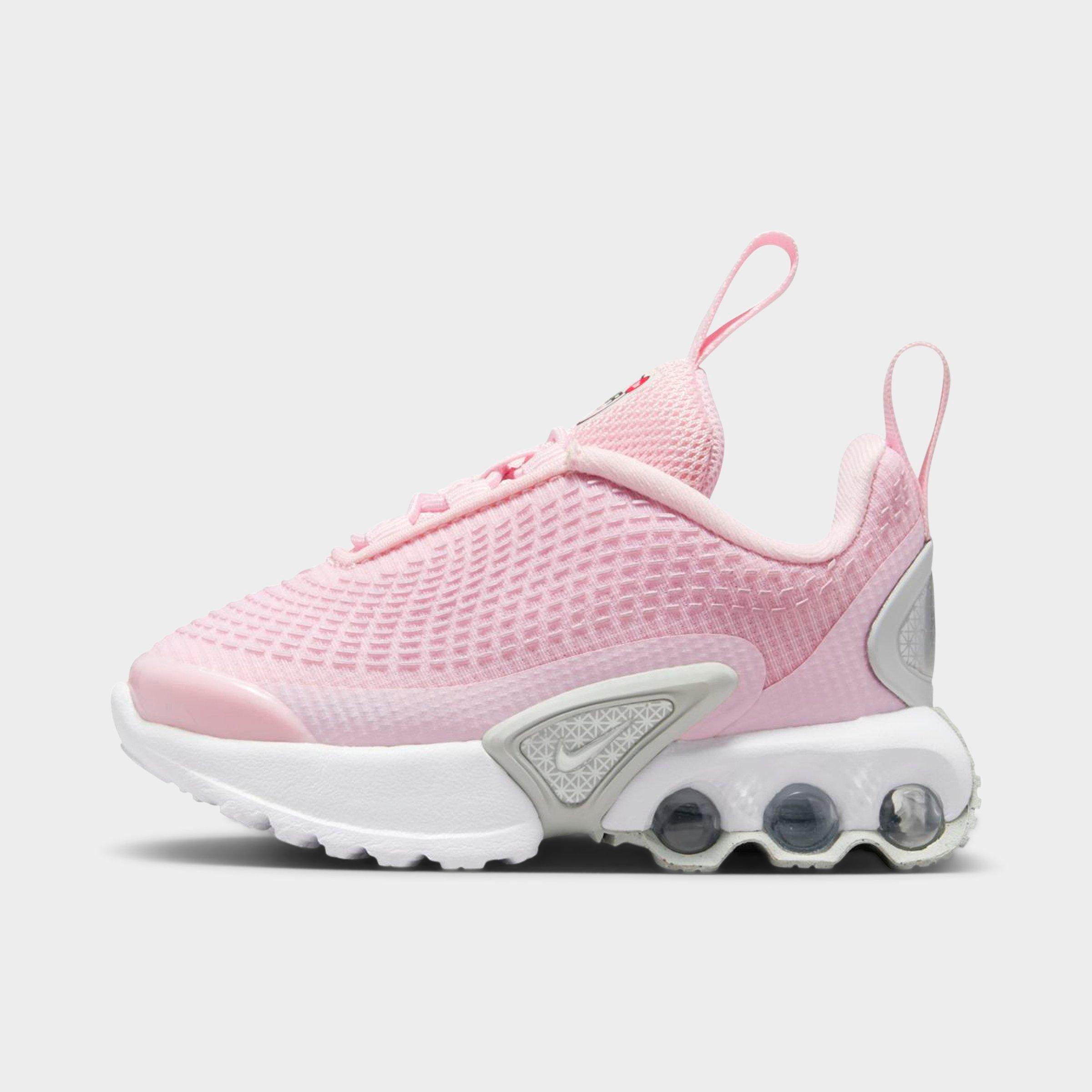 Nike Kids Toddler Air Max Dn Stretch Lace Casual Shoes in Pink Foam/Metallic Silver/Playful Pink Size: 2