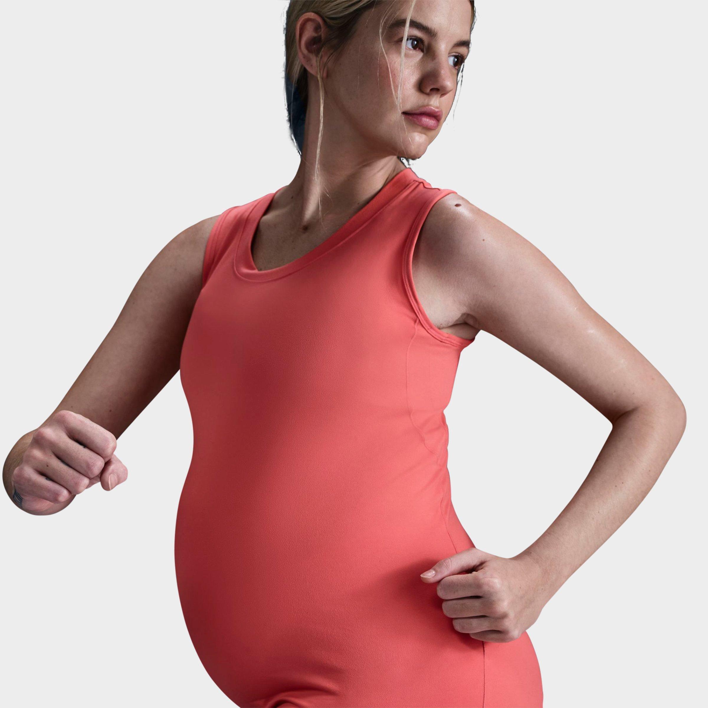 Nike Women's One Dri-FIT Slim-Fit Maternity Tank Top in MAGIC EMBER Size: XS