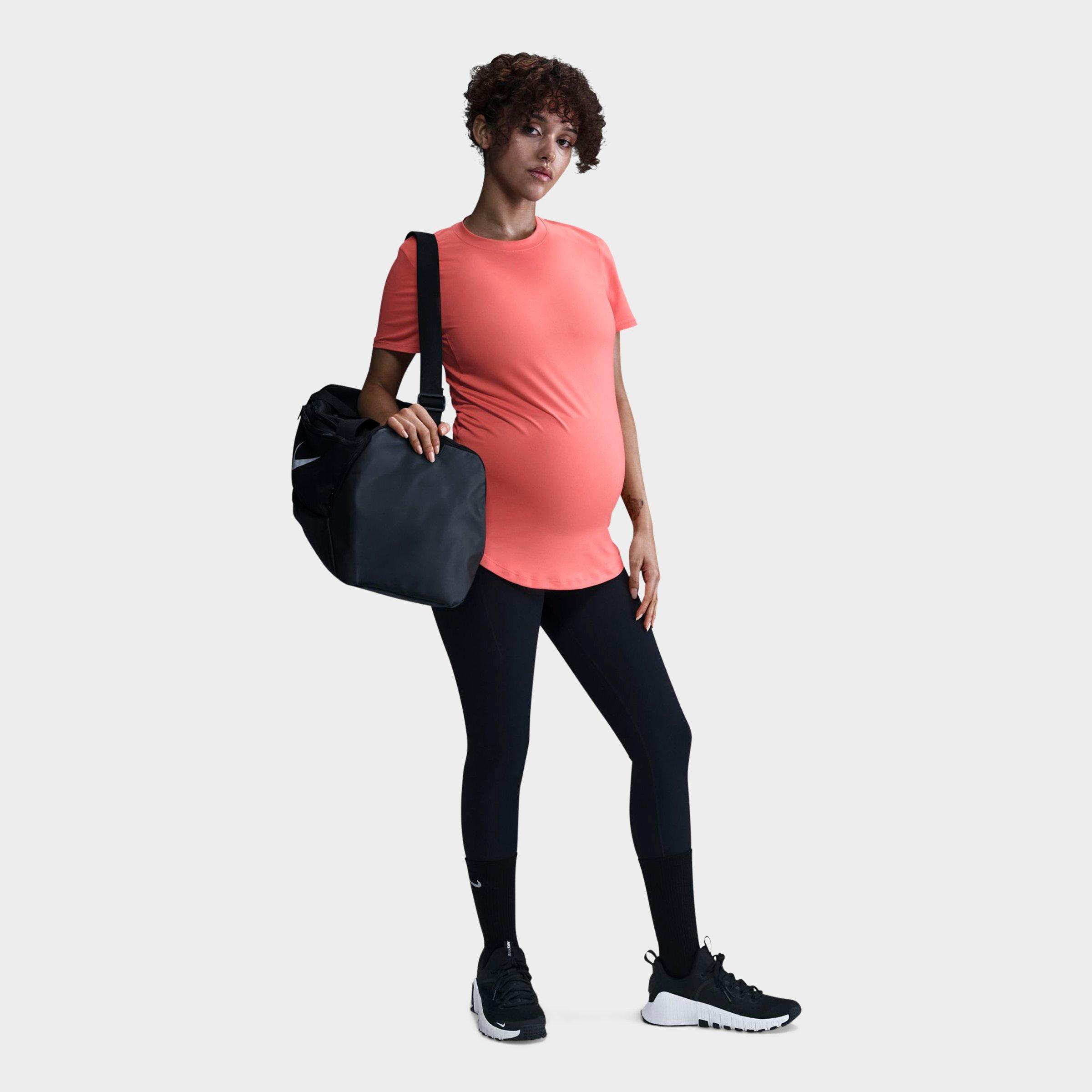 Nike Women's One Dri-FIT Slim-Fit Maternity Short-Sleeve T-Shirt in MAGIC EMBER Size: XS