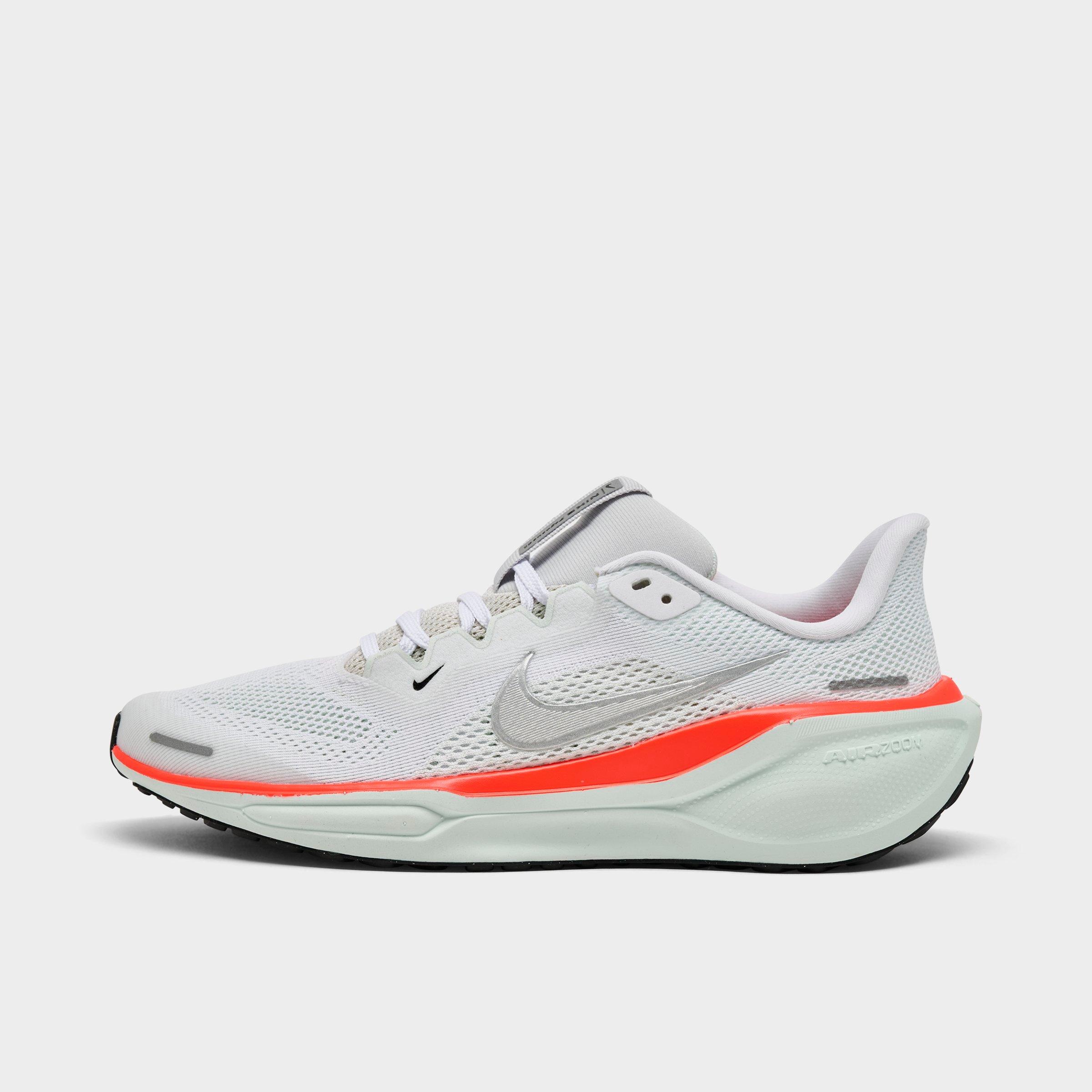 Nike Big Kids Pegasus 41 Running Shoes in WHITE/METALLIC SILVE Size: 4.0