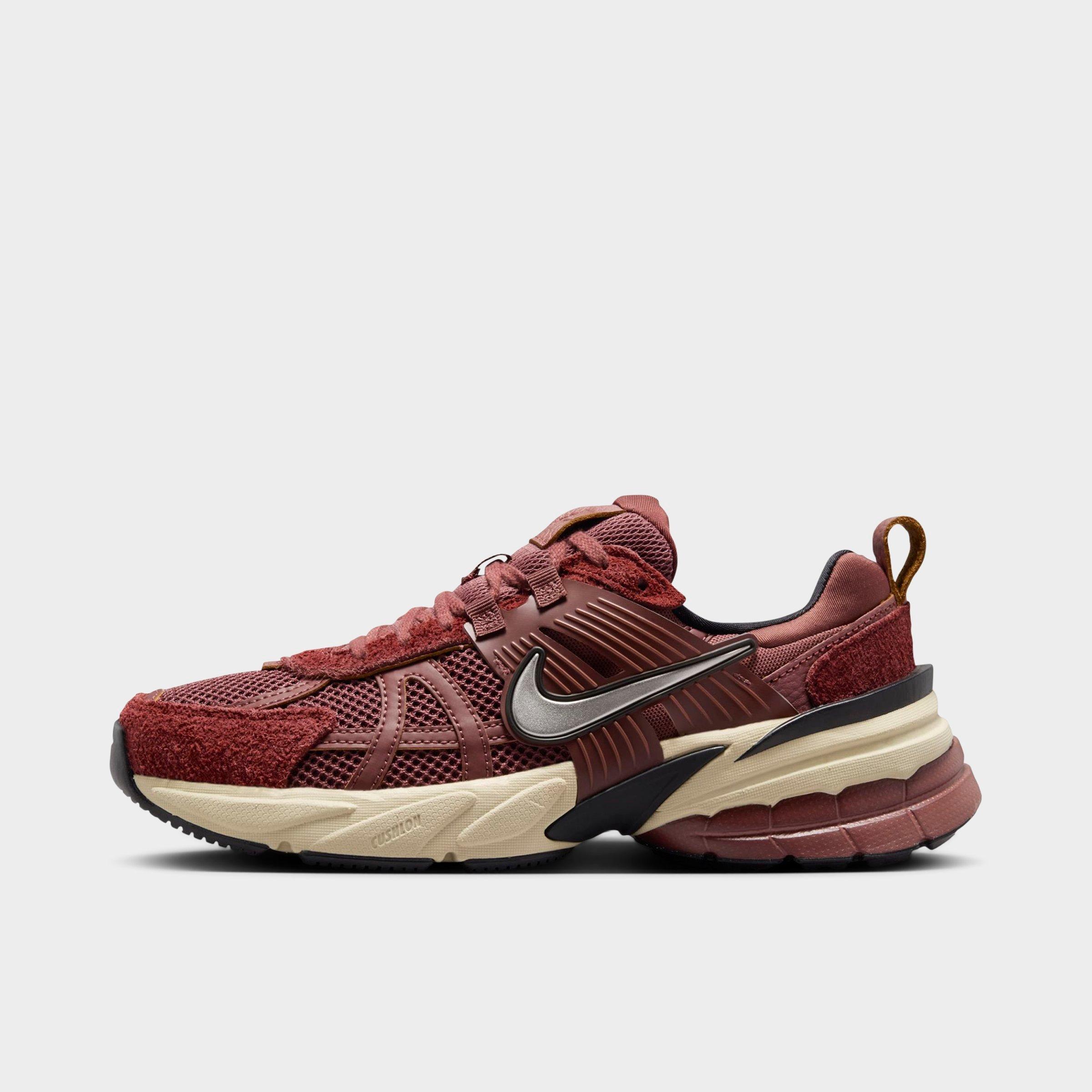 Nike Women's V2K Run Casual Shoes in Red Sepia/Chrome/Dark Pony Size: 8.0