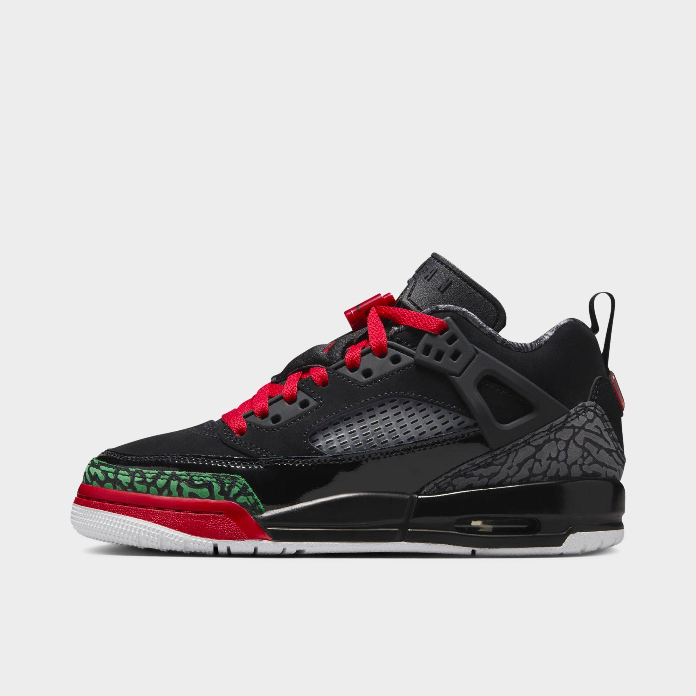 Jordan Big Kids Spizike Low Casual Shoes in Black/Classic Green/White Size: 3.5