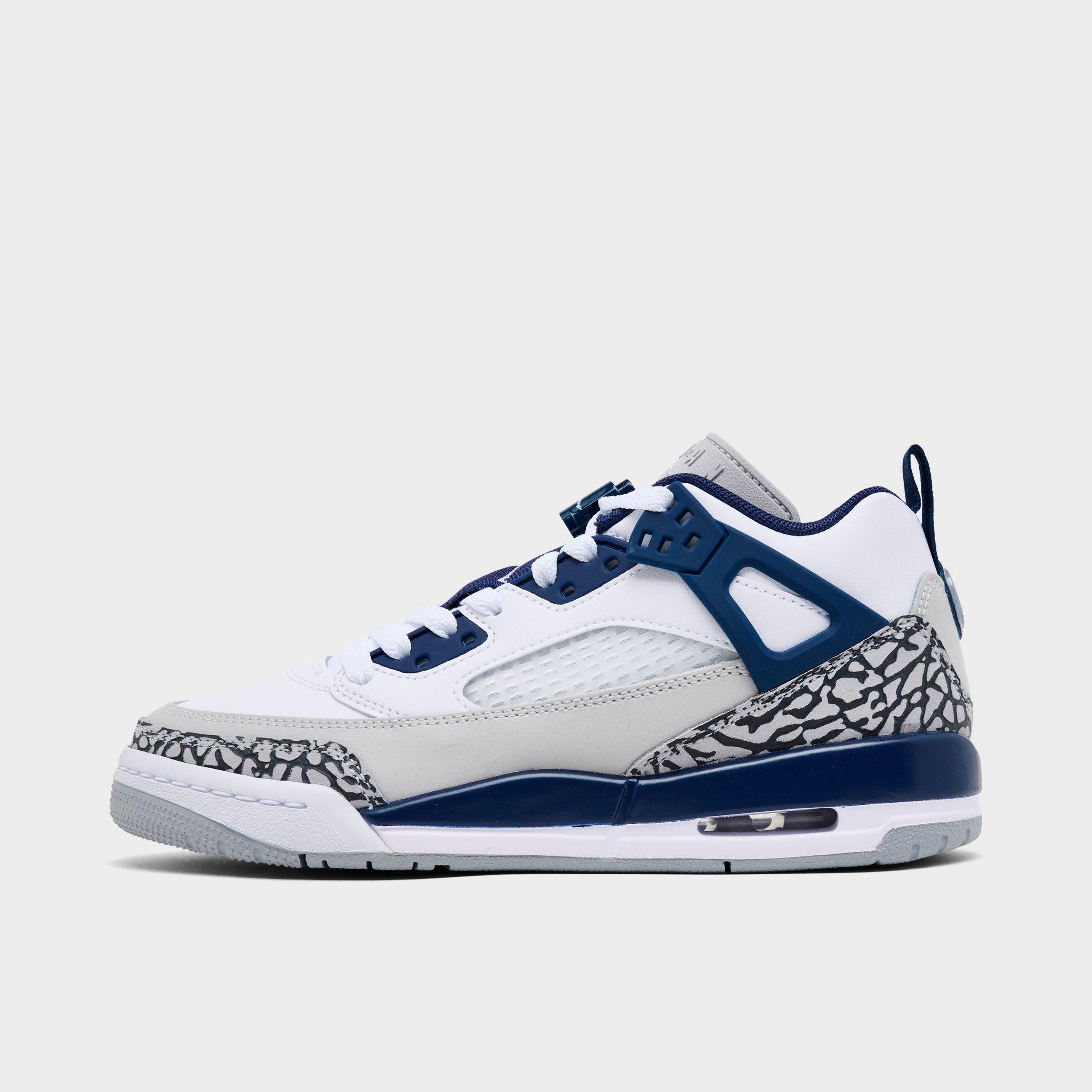 Jordan Big Kids Spizike Low Casual Shoes in White/Neutral Grey/Anthracite Size: 4.0