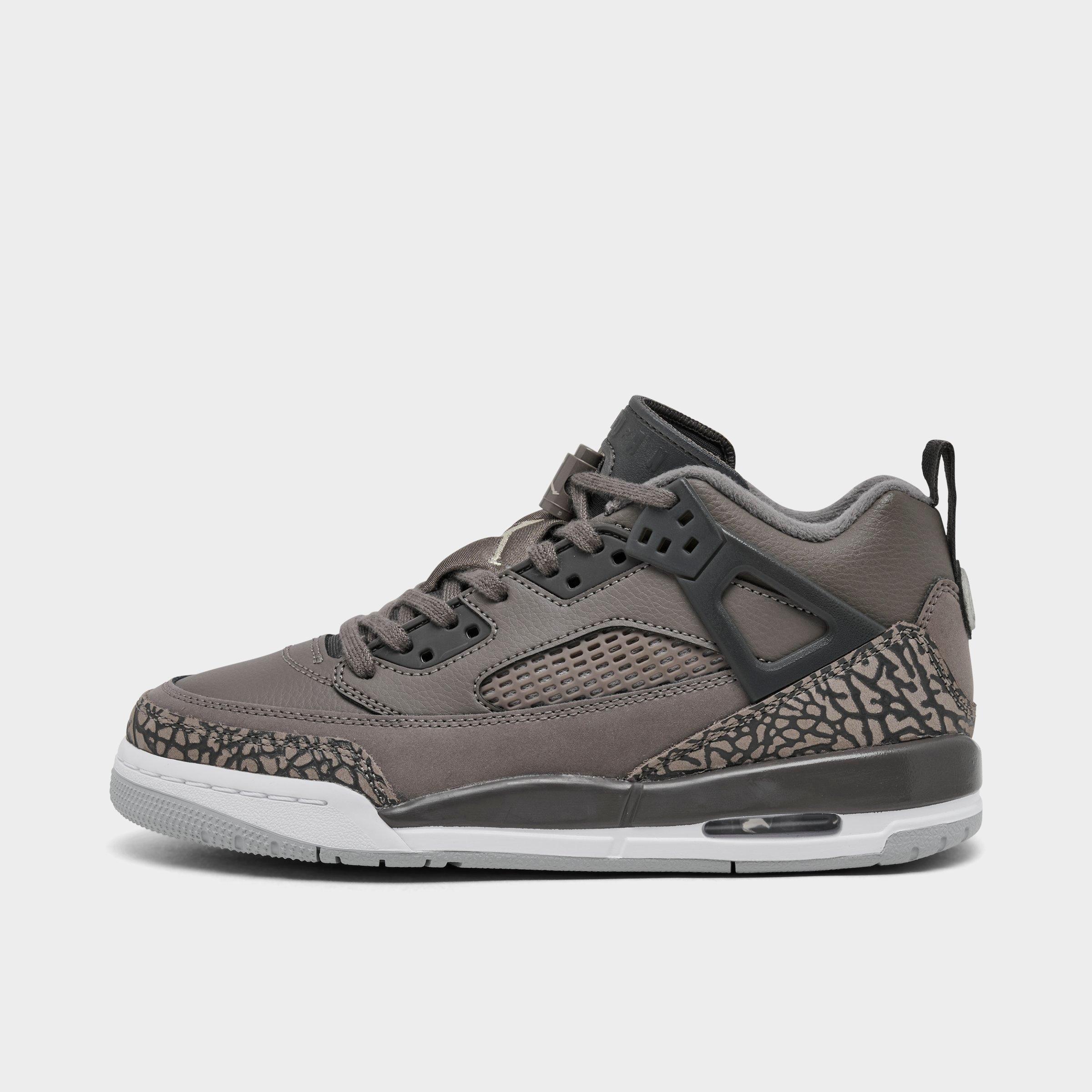 Jordan Big Kids Spizike Low Casual Shoes in Cave Stone/Anthracite/Medium Ash Size: 4