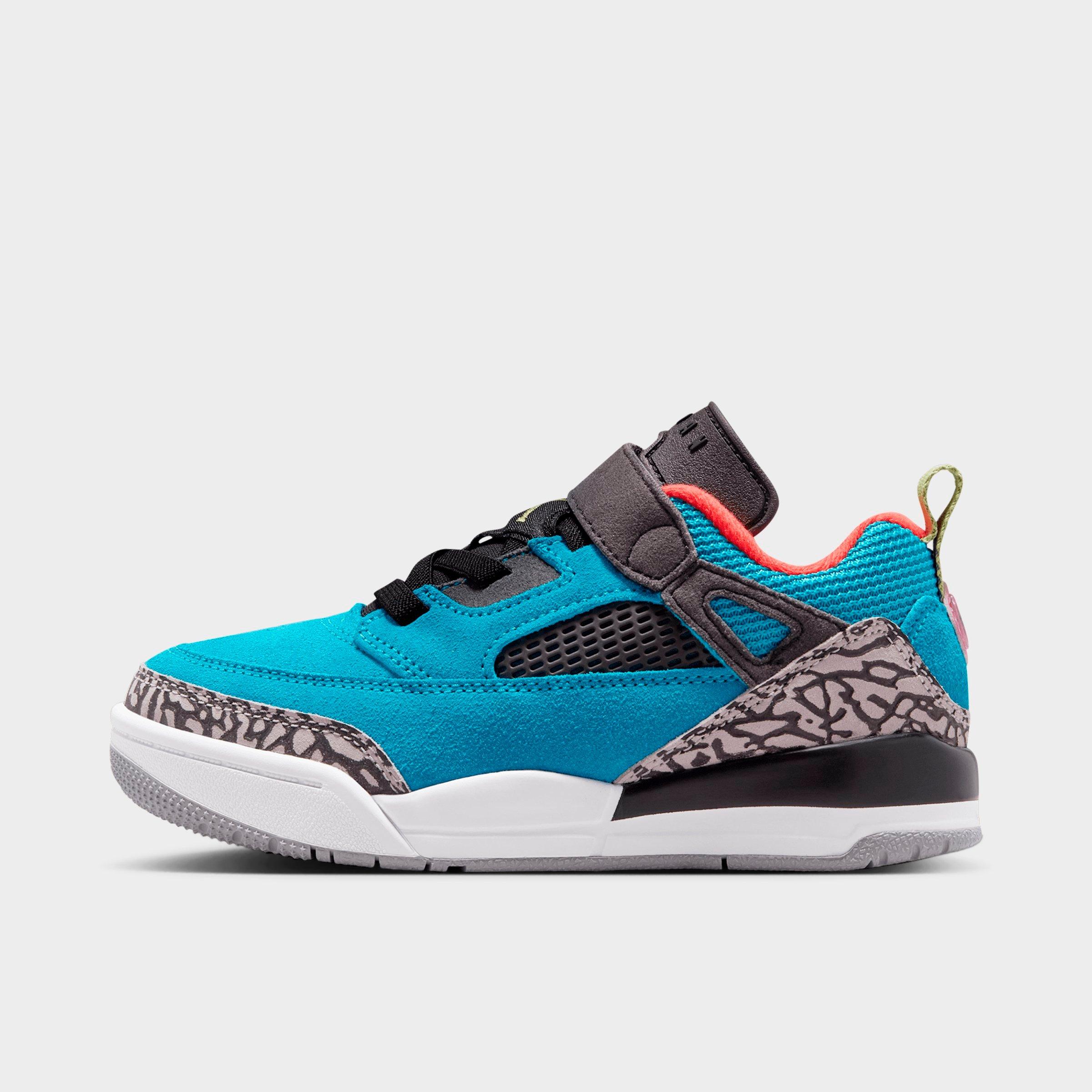 Jordan Little Kids Spizike Low Casual Shoes in Neo Turquoise/Light Crimson/Cosmic Fuchsia Size: 3.0