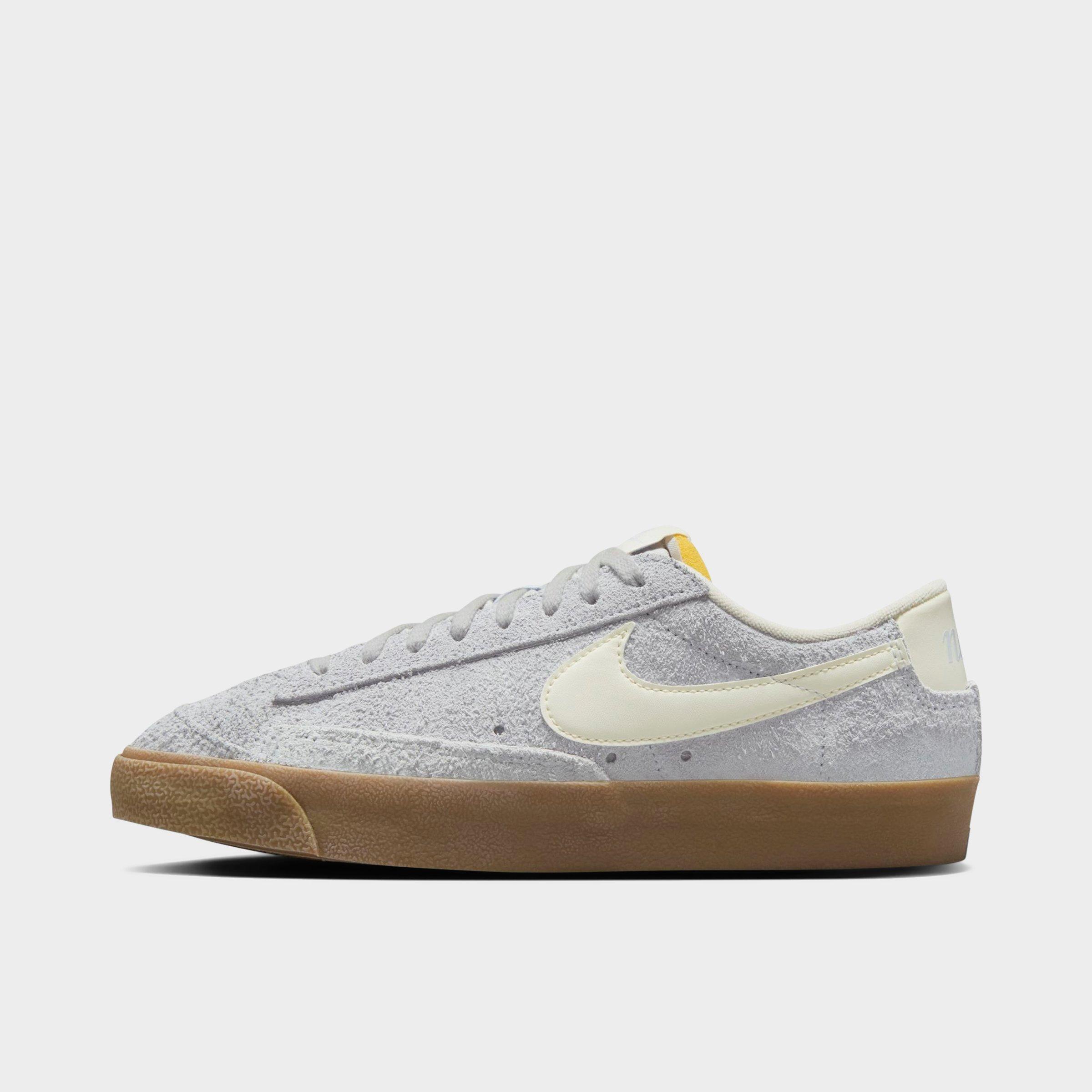 Nike Women's Blazer Low '77 Vintage Casual Shoes in Football Grey/Pale Ivory/Team Orange Size: 5
