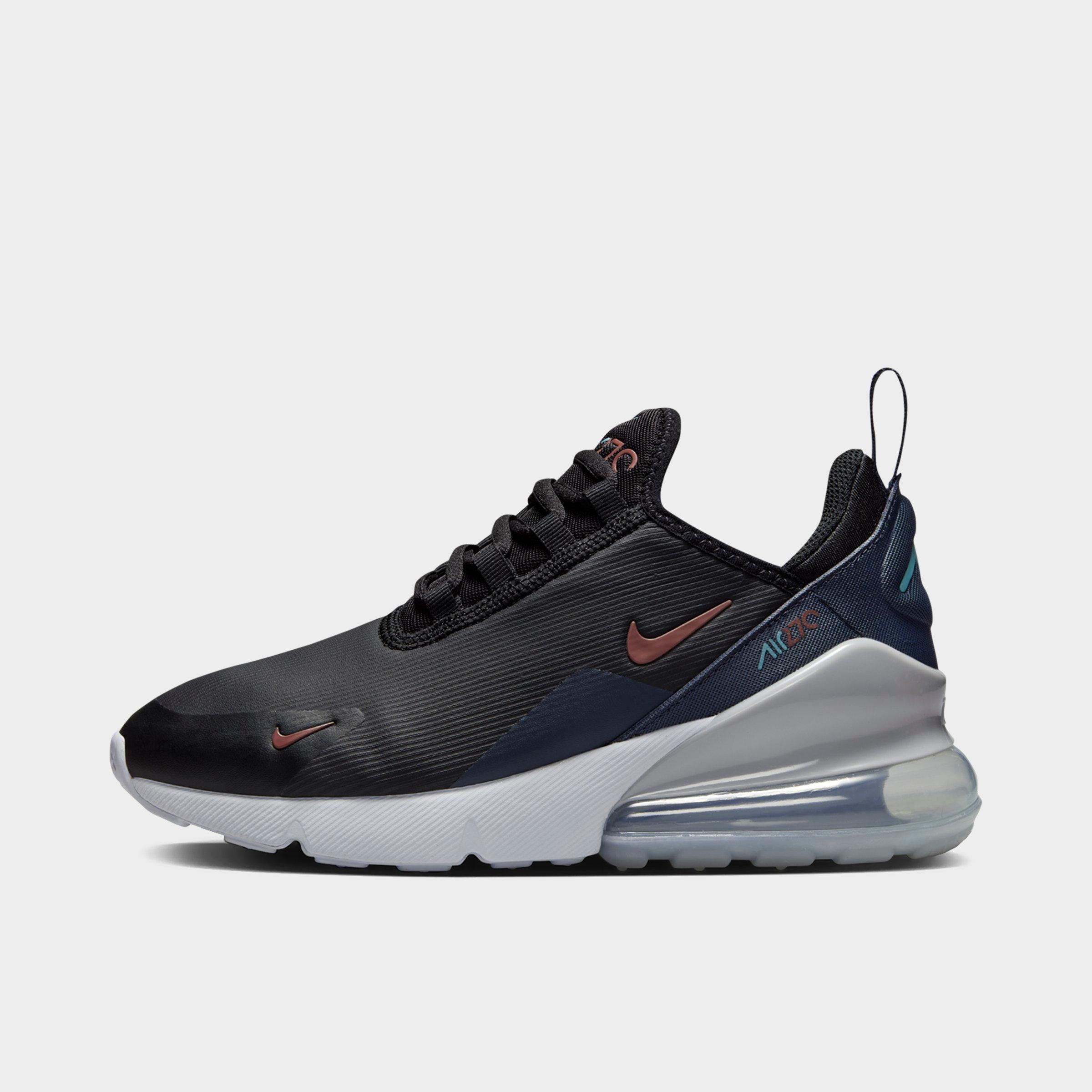 Nike Big Kids Air Max 270 Casual Shoes in Black/Dark Pony/Thunder Blue Size: 4
