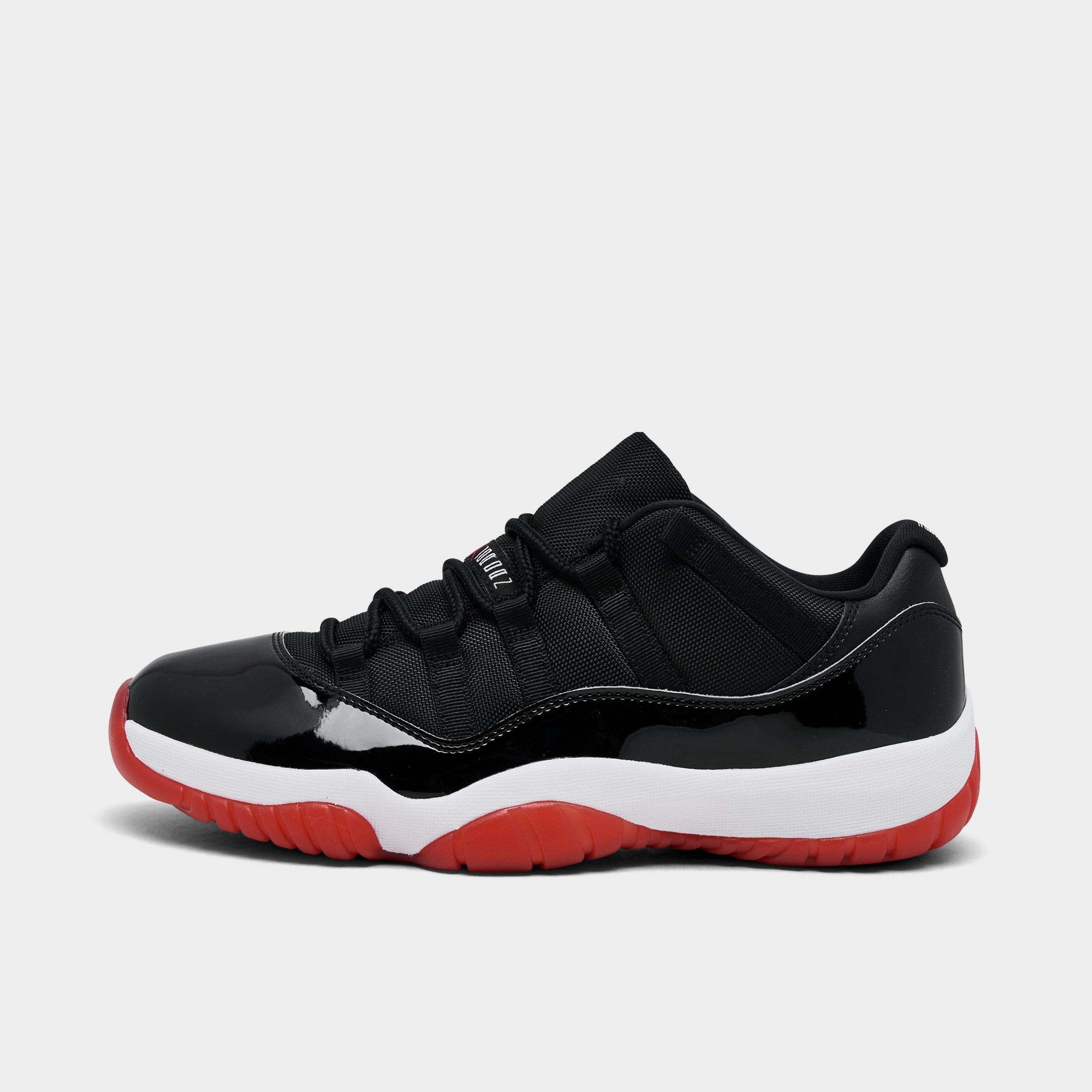 Jordan Men's Air Retro 11 Low Basketball Shoes in Black/Varsity Red/White Size: 8.0