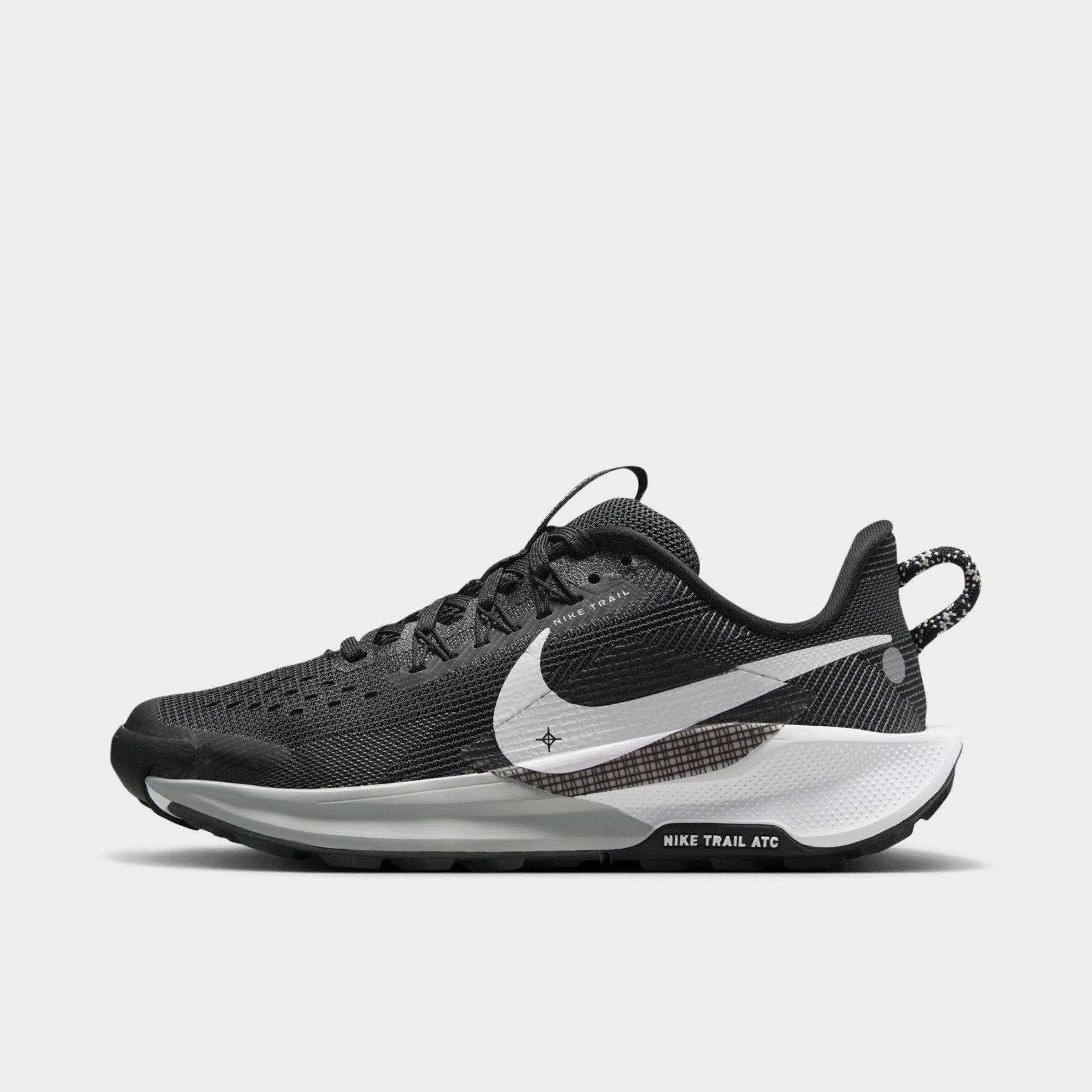 Nike Big Kids Pegasus Trail 5 Running Shoes in BLACK/WHITE-ANTHRACI Size: 1.0
