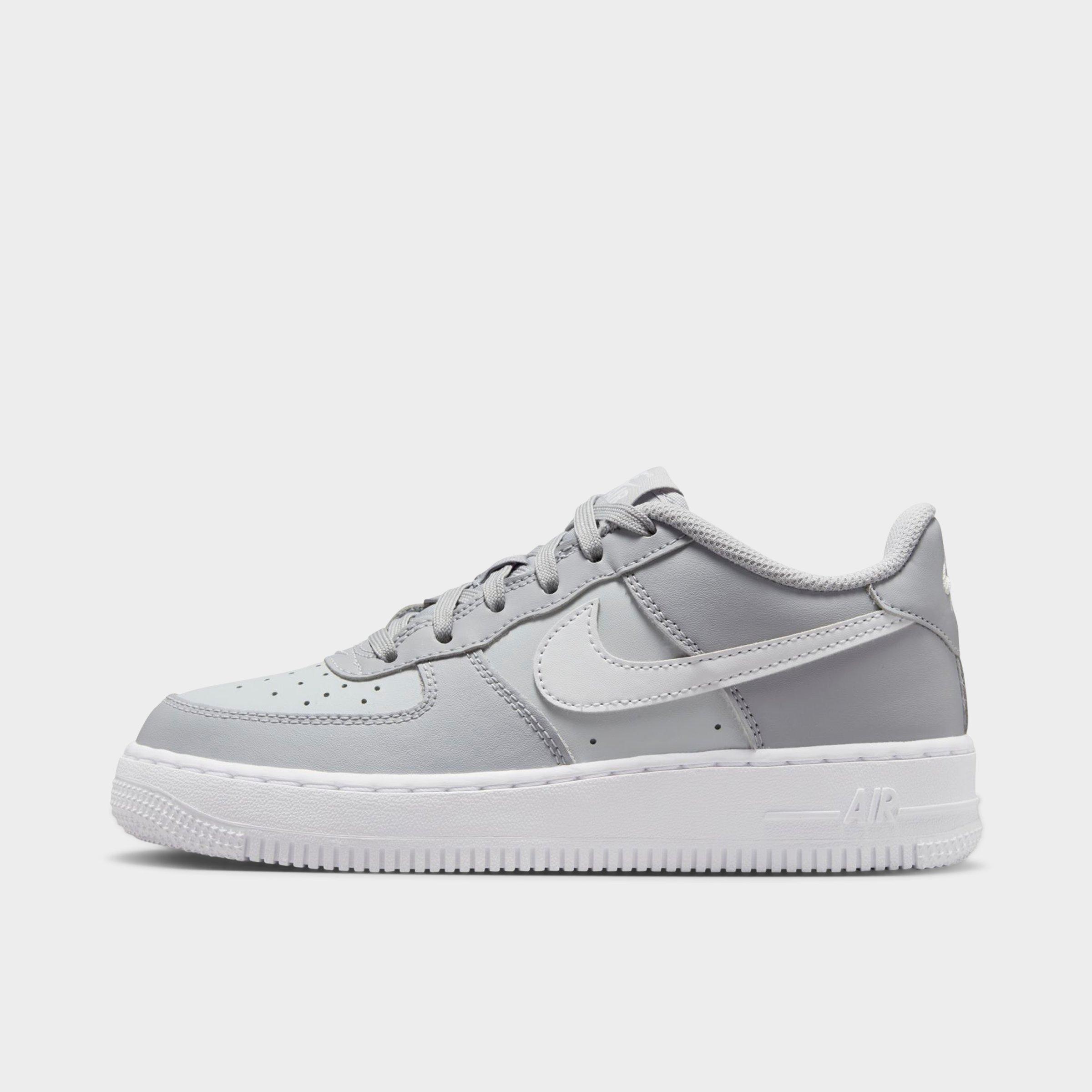 Nike Big Kids Air Force 1 Low Casual Shoes in Wolf Grey/Pure Platinum/White