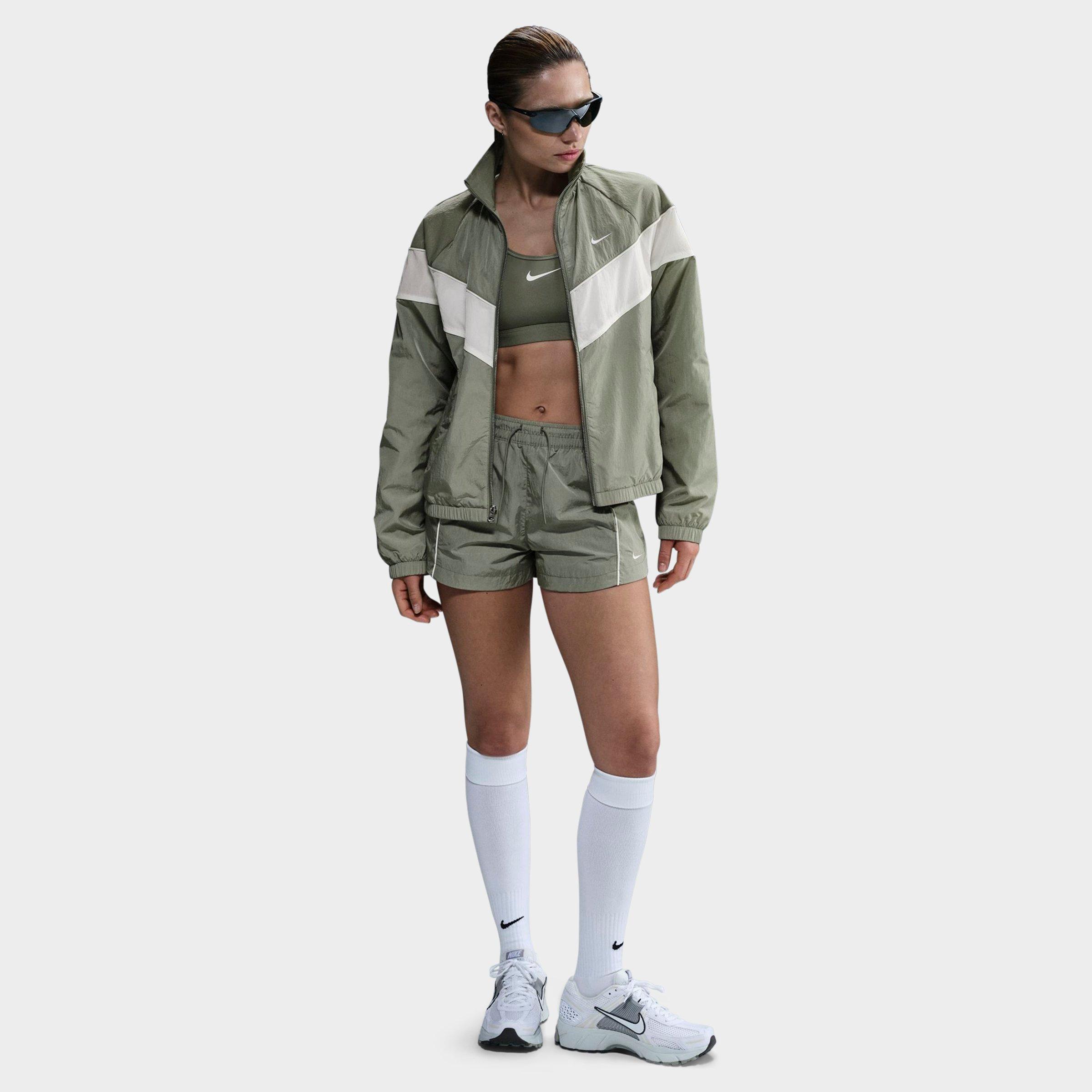 Nike Women's Windrunner Loose UV Woven Full-Zip Jacket in LIGHT ARMY/SAIL/WHIT Size: Large