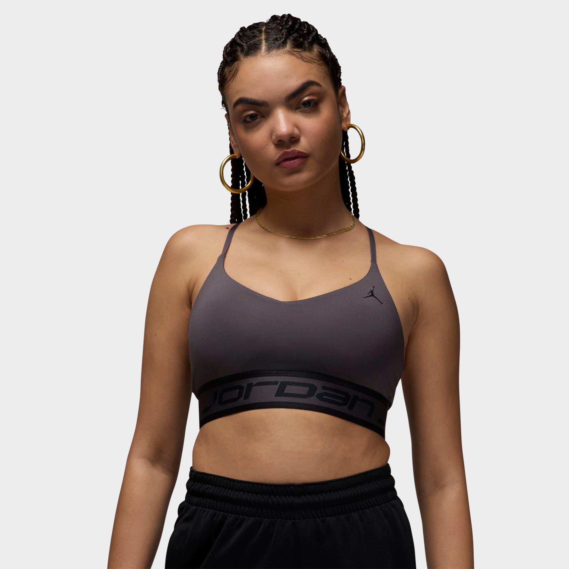 Jordan Women's Sport Indy Light Support Padded Sports Bra in THDRGY/BLACK/THDRGY Size: XS