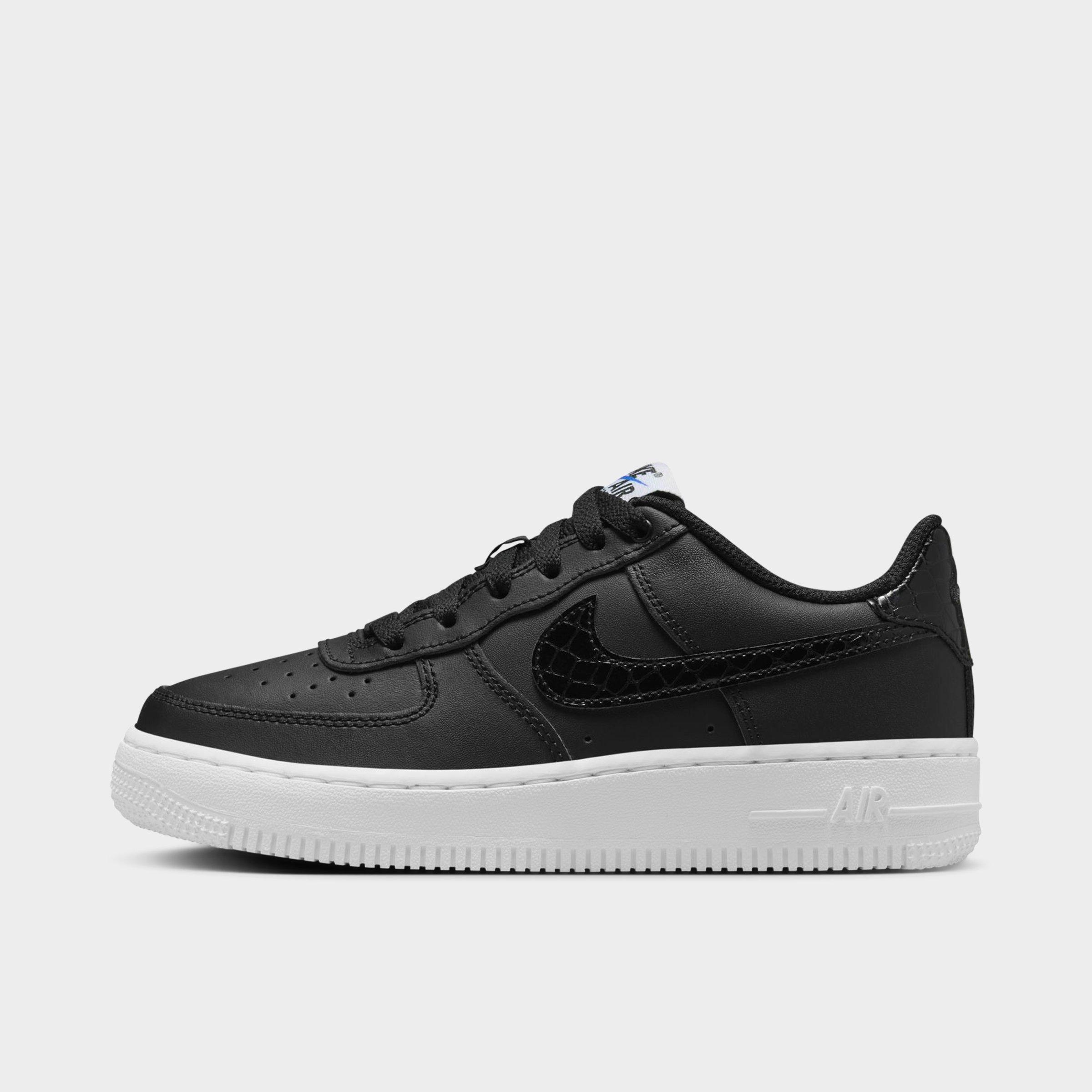 Nike Big Kids Air Force 1 LV8 Casual Shoes (1Y-7Y) in Black/White/Black Size: 3.5