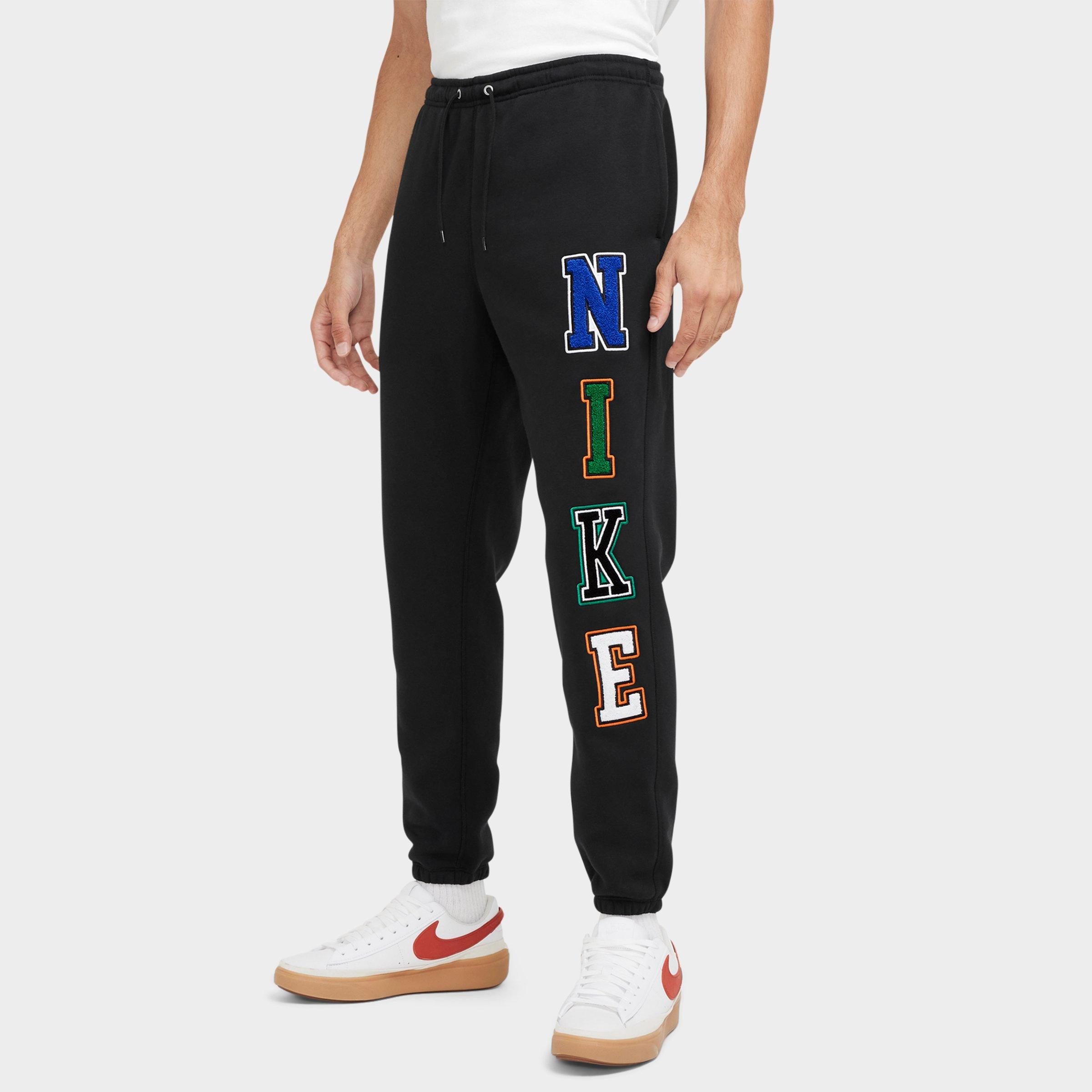 Nike Men's Sportswear Club Fleece Varsity Jogger Sweatpants in Black Size: Small