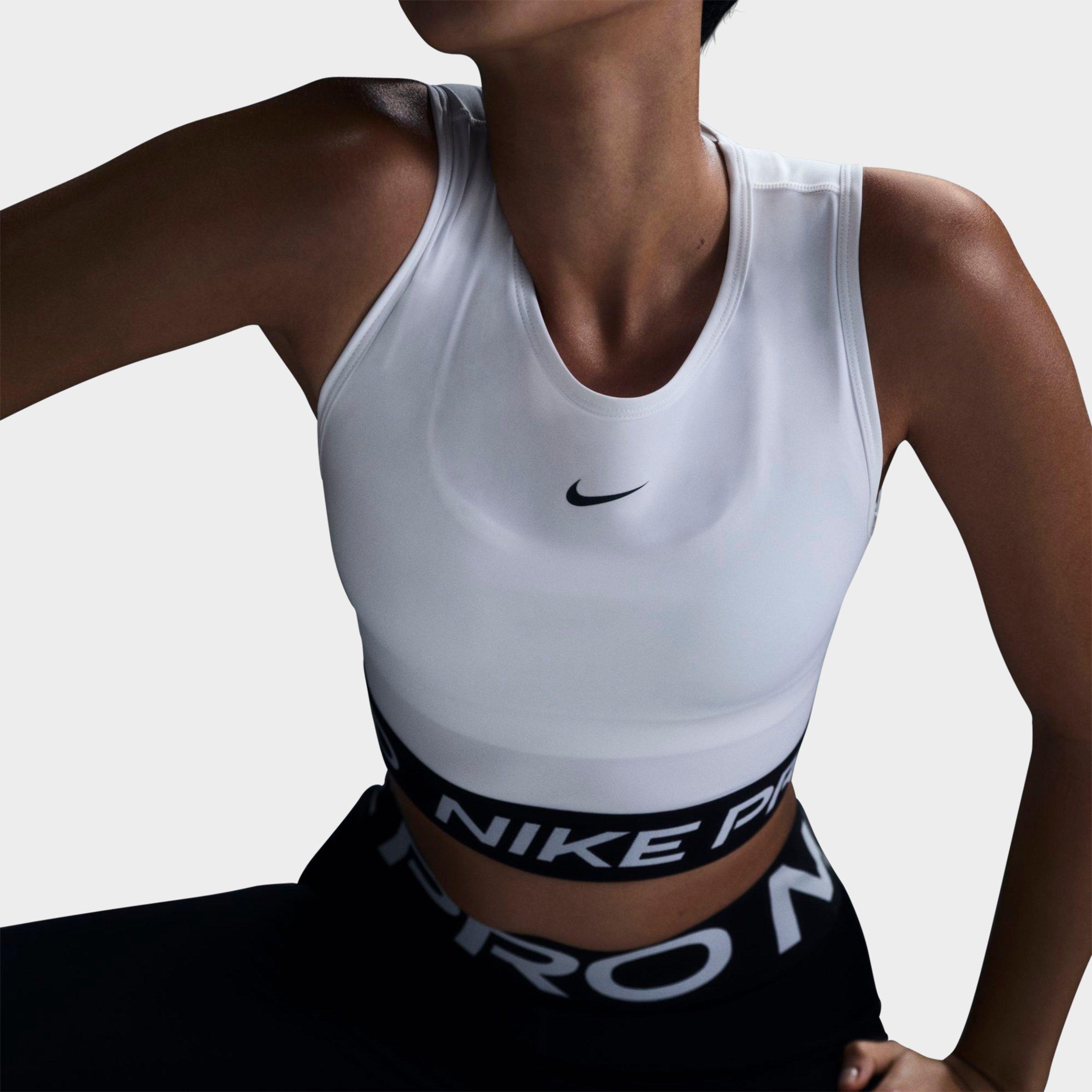 Nike Women's Pro Dri-FIT Crop Tank Top in White/Black Size: XS