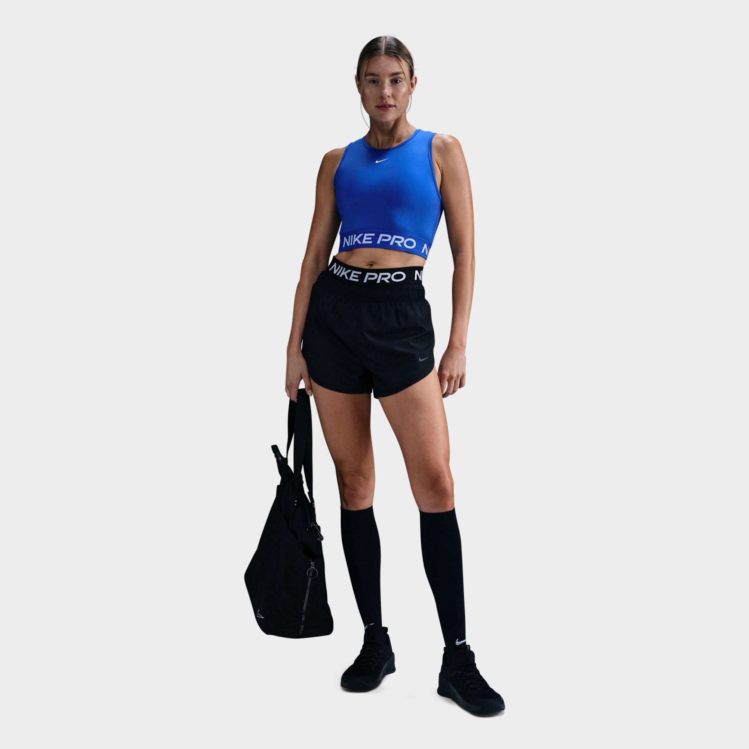 Nike Women's Pro Dri-FIT Crop Tank Top in Hyper Royal/White Size: XS