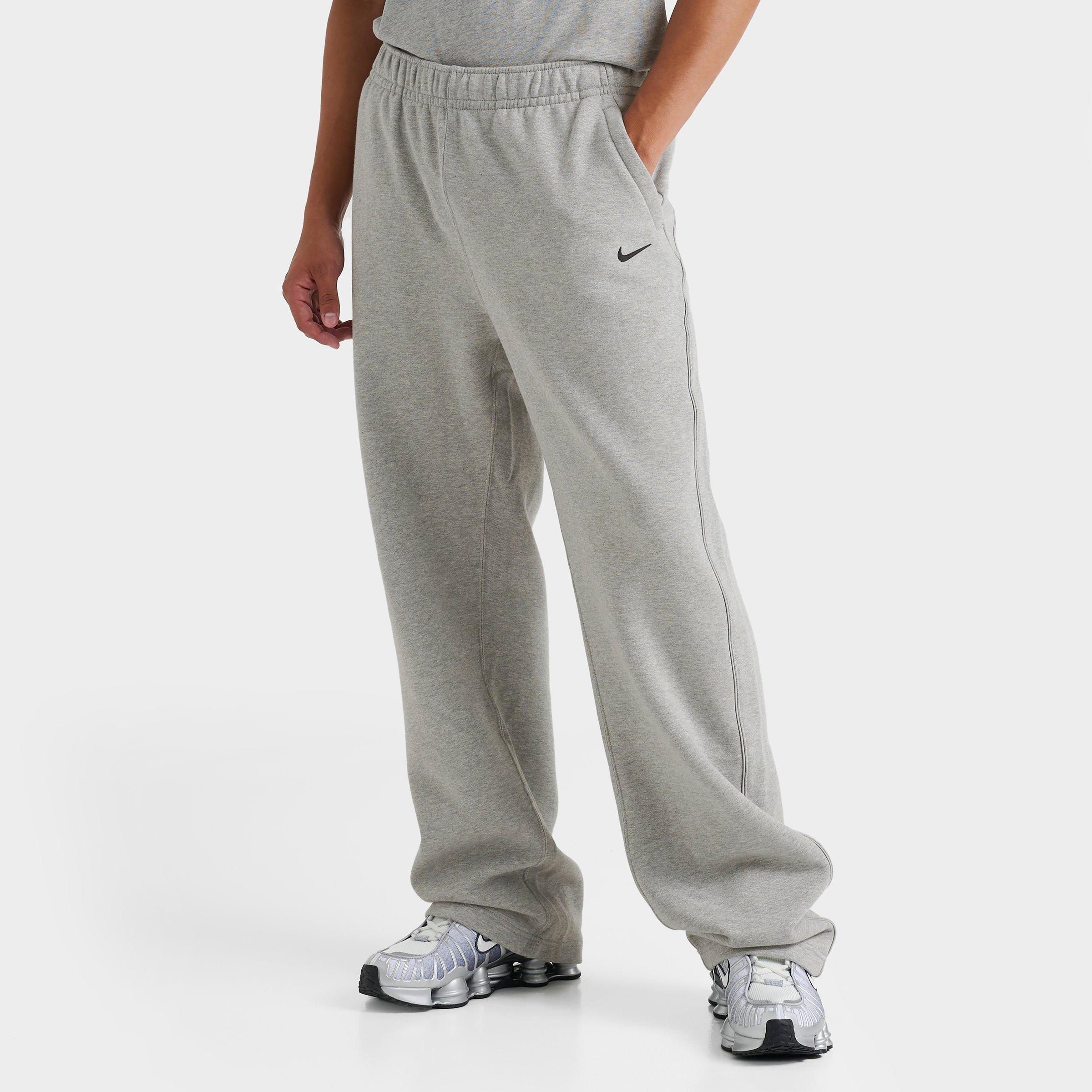 Nike NOCTA Fleece CS Open-Hem Sweatpants in Dark Grey Heather/Matte Silver/Black Size: Small