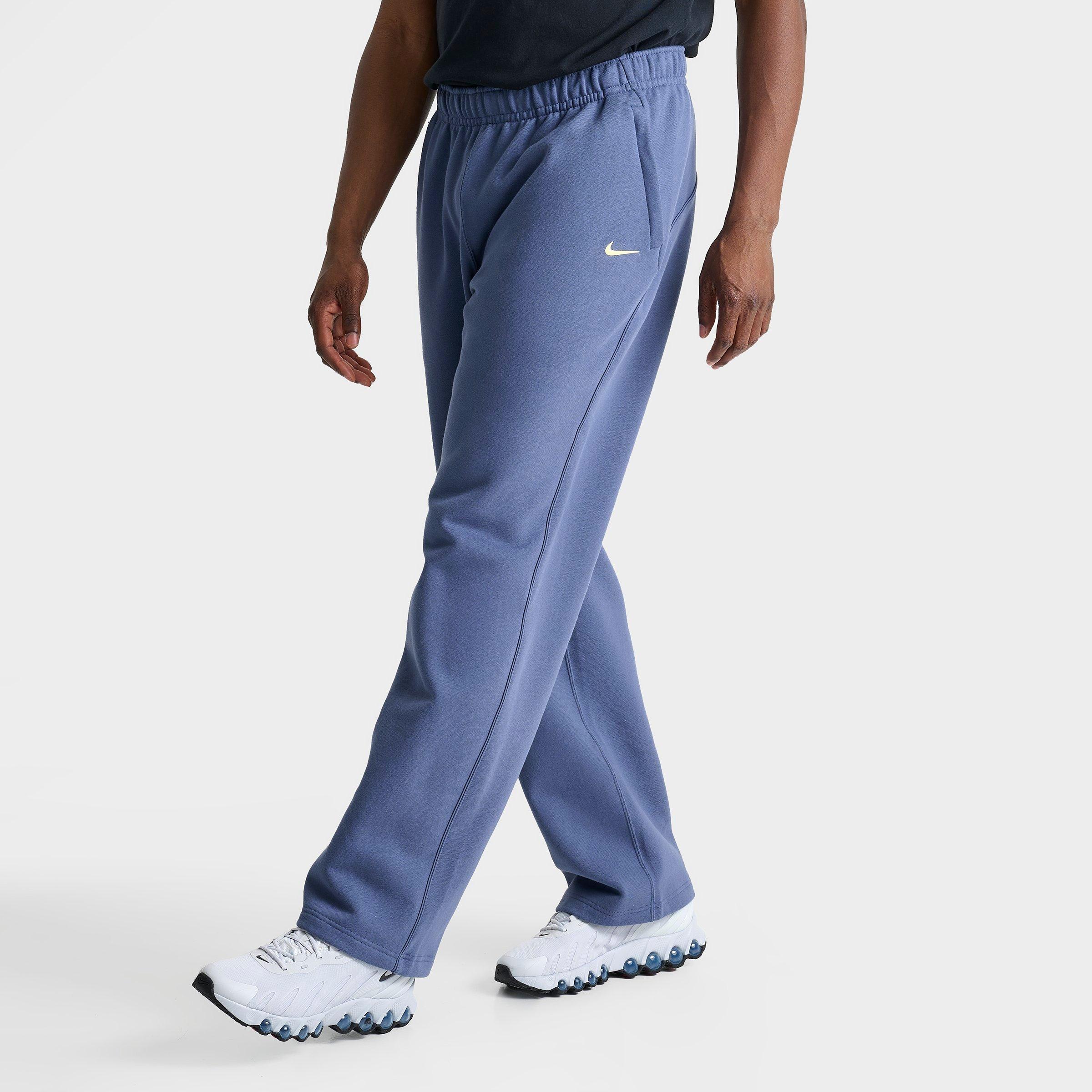 Nike Men's NOCTA Fleece CS Open-Hem Sweatpants in Diffused Blue/Black/Citron Tint Size: Medium