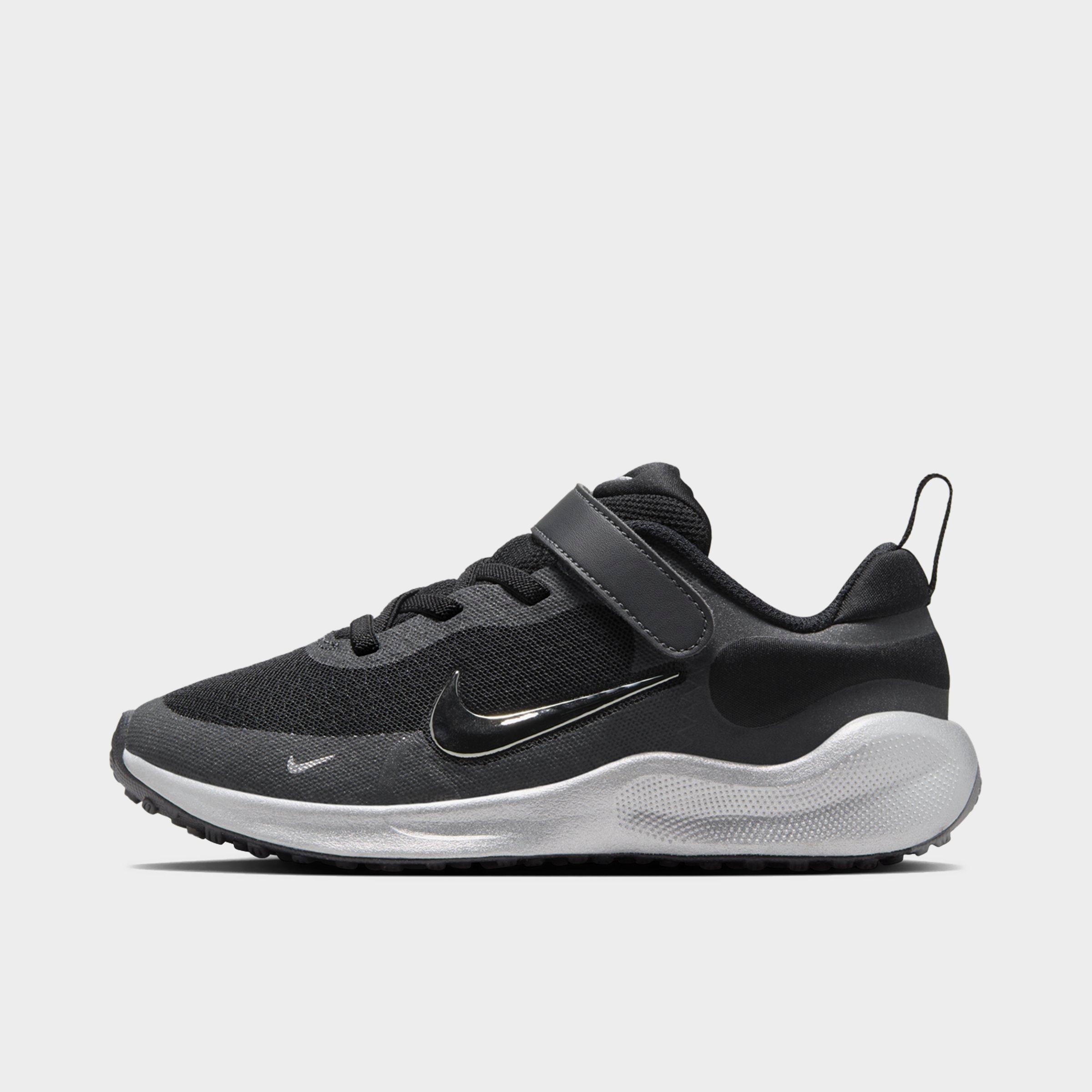 Nike Little Kids Revolution 7 SE Running Shoes in Black/Anthracite/Smoke Grey Size: 8