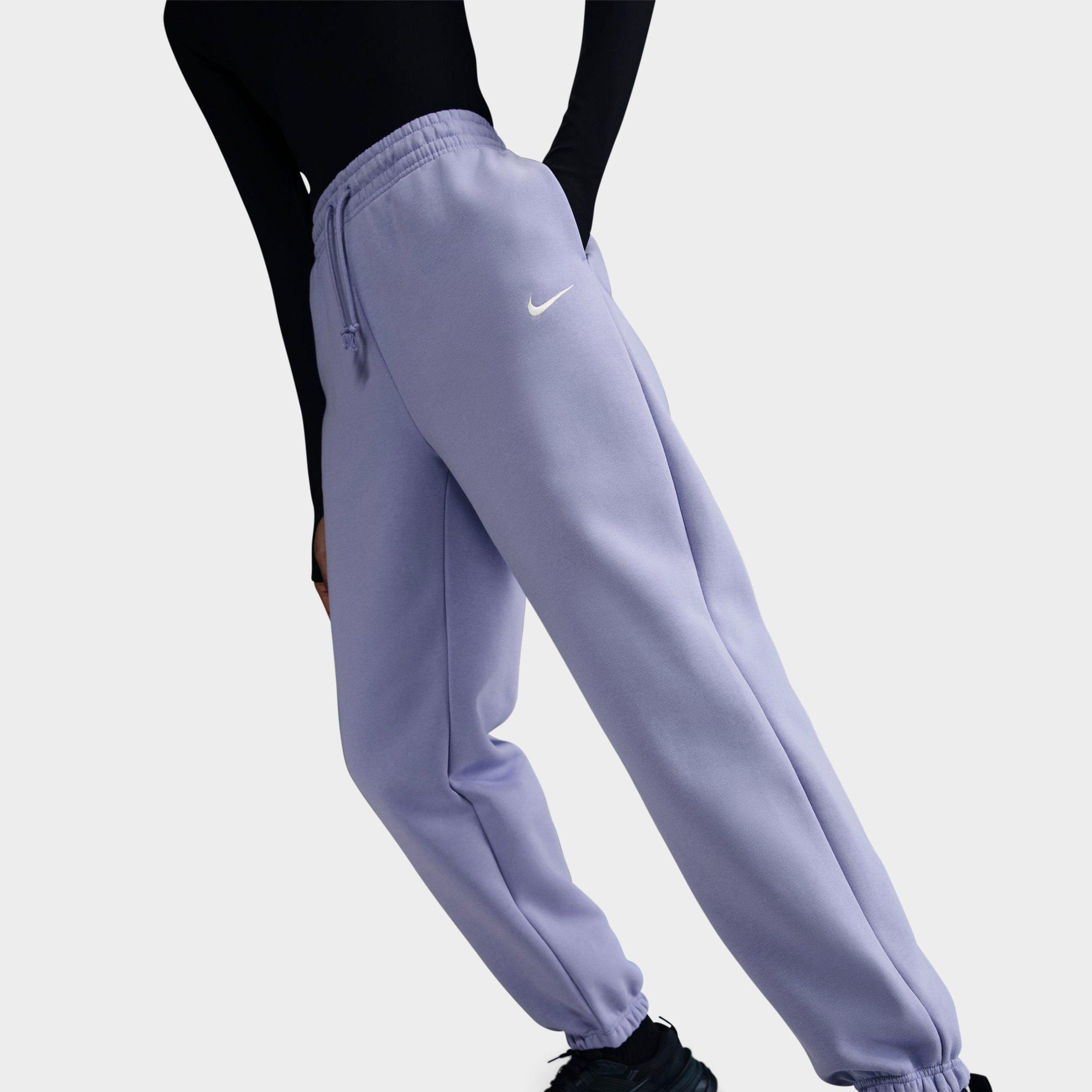 Nike Women's Sportswear Phoenix Fleece Oversized High-Waisted Jogger Pants in LILAC ICE/SAIL Size: XS