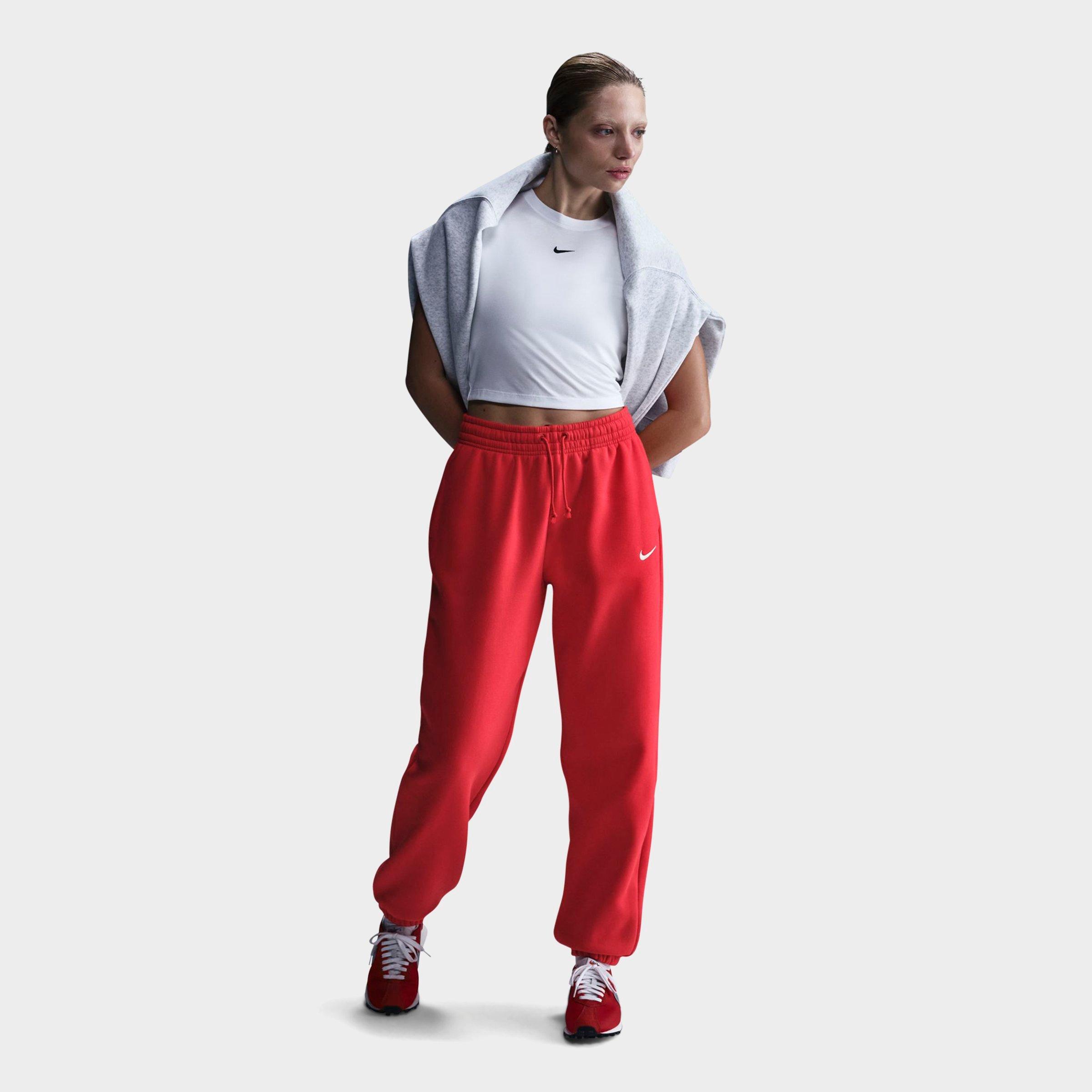 Nike Women's Sportswear Phoenix Fleece Oversized High-Waisted Jogger Pants in UNIVERSITY RED/SAIL Size: Small