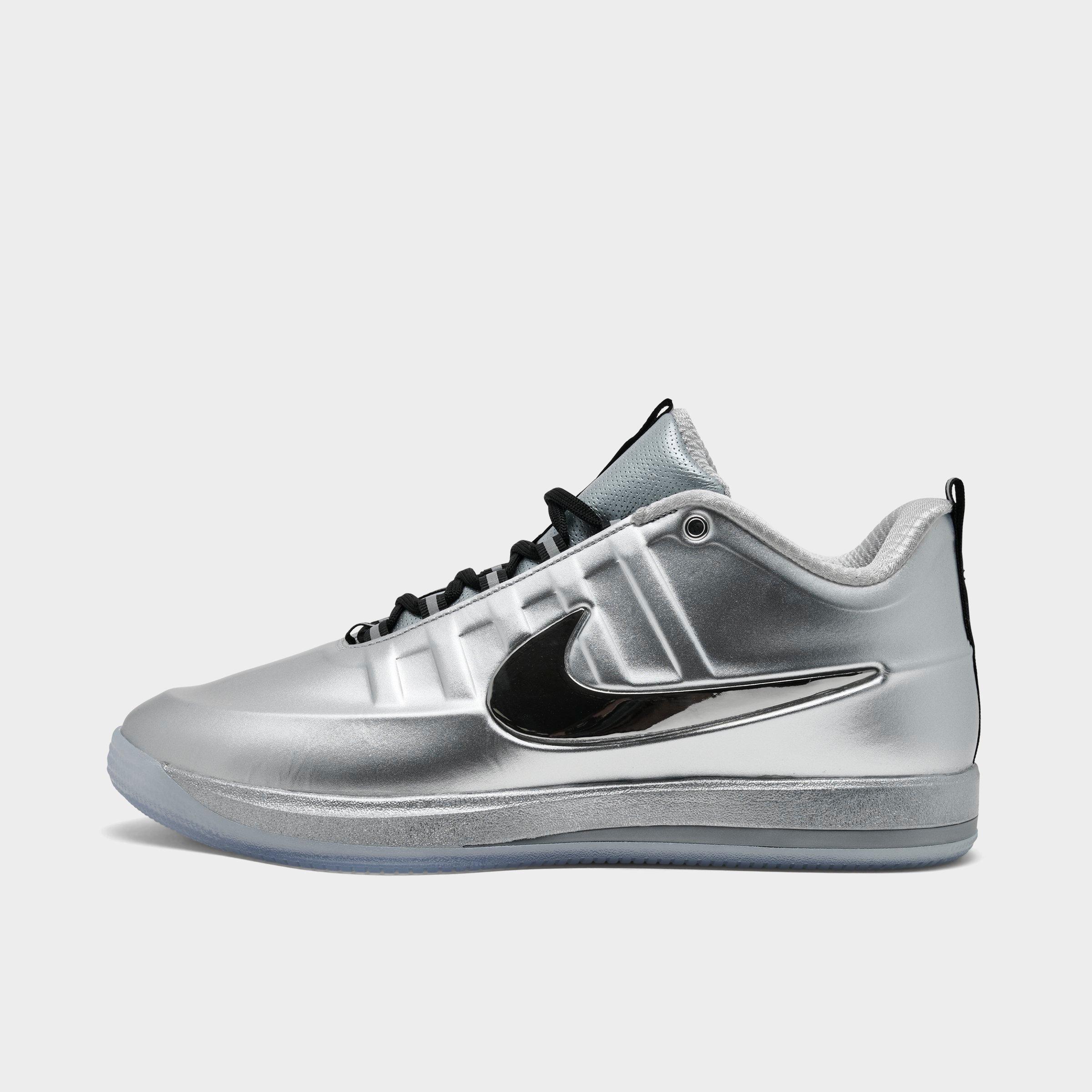 Nike Men's Book 2 Basketball Shoes in Metallic Silver/Black Size: 10.0