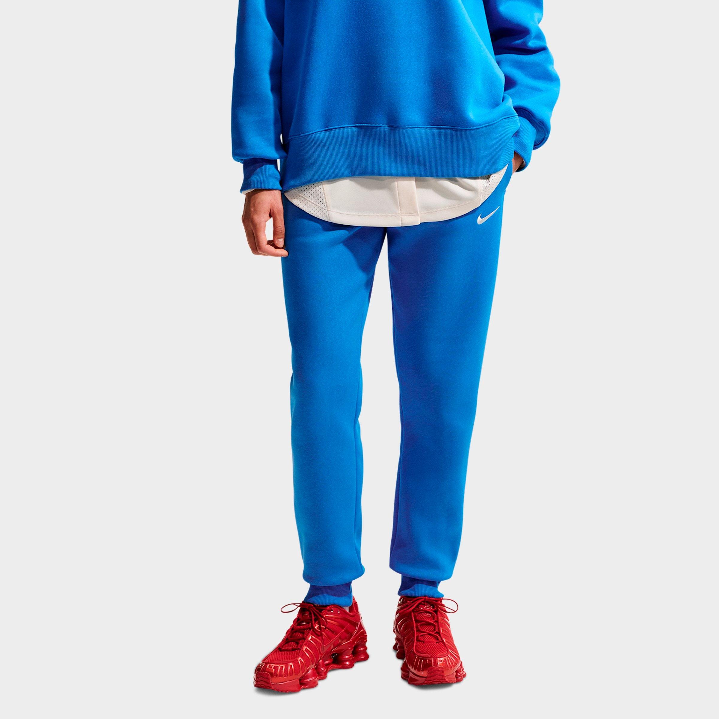 Nike Women's Sportswear Phoenix Fleece Mid-Rise Jogger Sweatpants in Light Photo Blue/Sail Size: XS