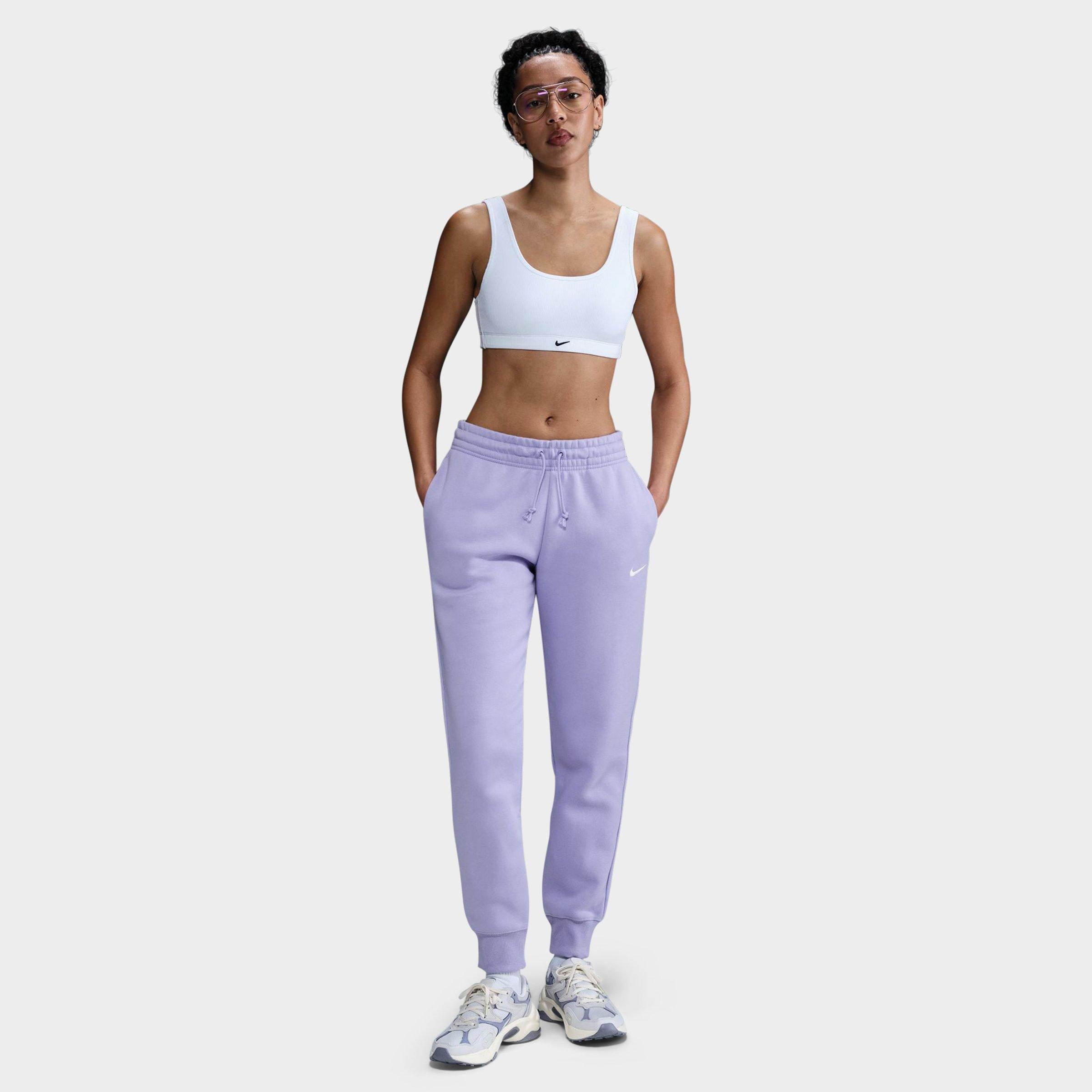 Nike Women's Sportswear Phoenix Fleece Mid-Rise Jogger Sweatpants in LILAC ICE/SAIL Size: XS