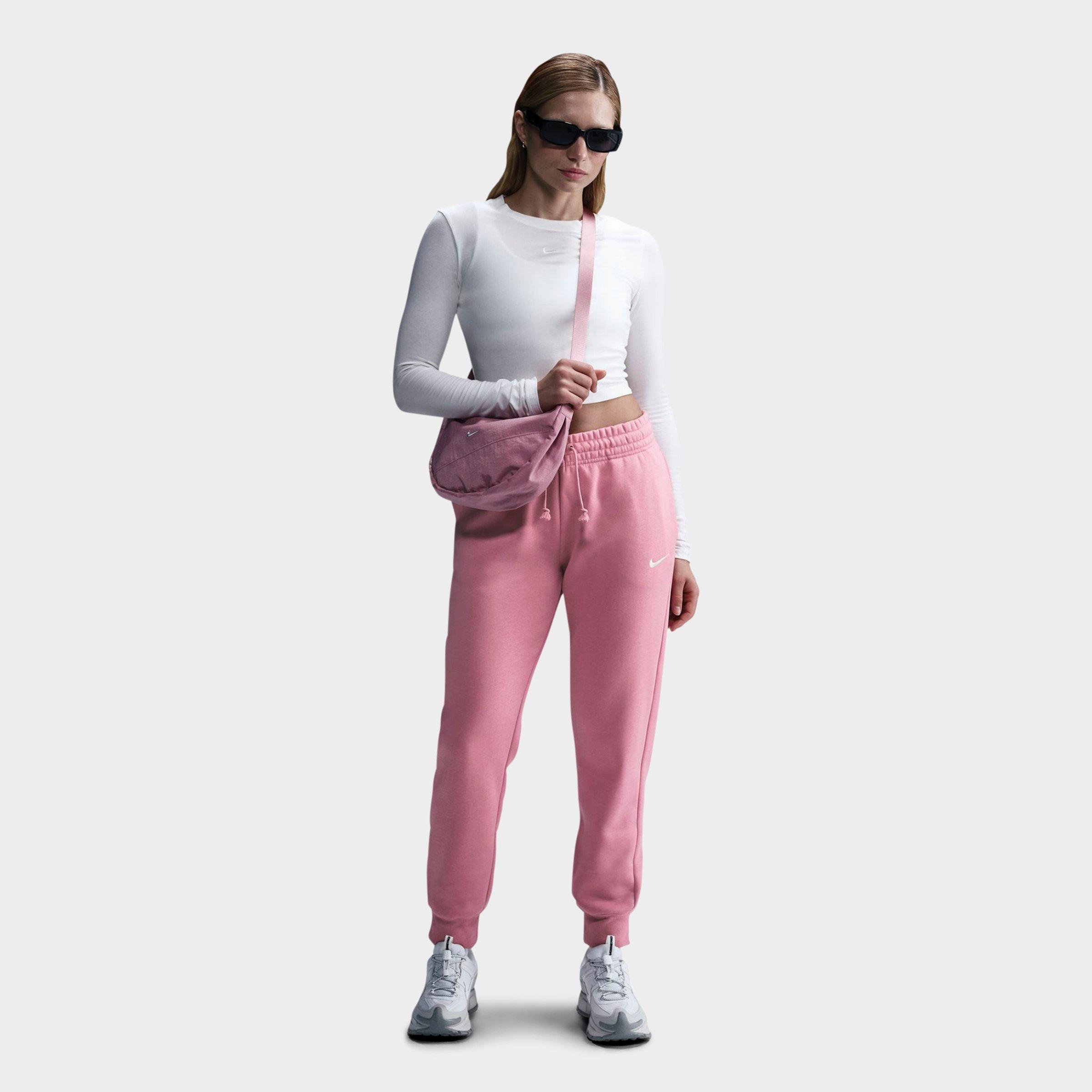 Nike Women's Sportswear Phoenix Fleece Mid-Rise Jogger Sweatpants in ELEMENTAL PINK/SAIL Size: XS